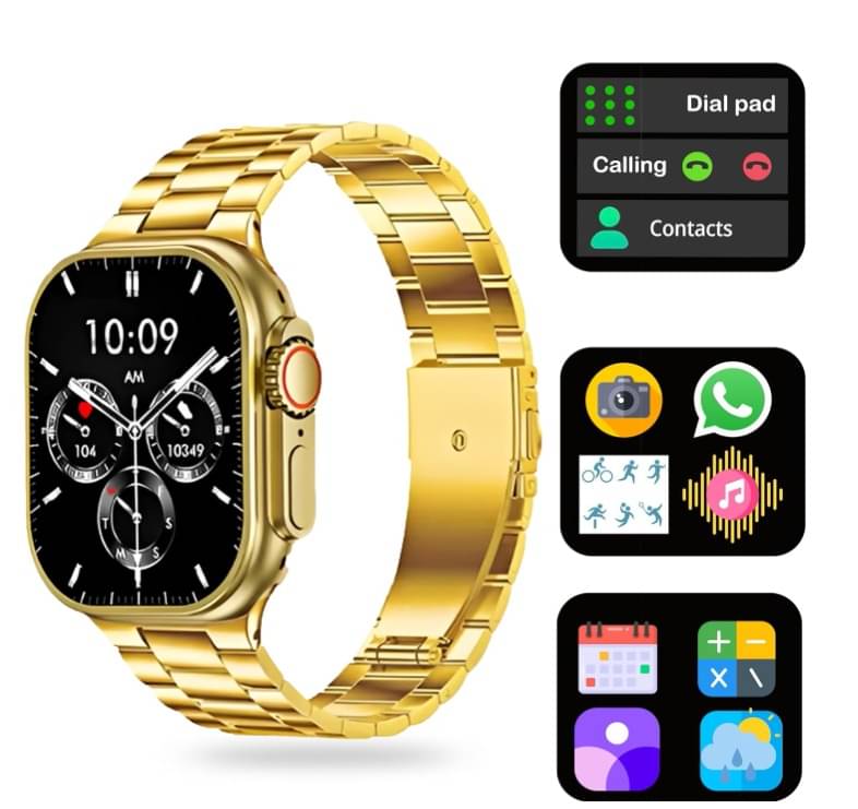 Ultra Max Smart Watch 24k Gold 2.01 Inch HD Smartwatch Smart Watch | Sleep Monitor | Distance Tracker | Calendaring | Sedentary Reminder | Text Messaging | Pedometer | Calorie Tracker | Heart Rate Monitor Smartwatch Ultra Max Smart Watch 24k Gold 2.01 Inch HD Smartwatch Smart Watch | Sleep Monitor | Distance Tracker | Calendaring | Sedentary Reminder | Text Messaging | Pedometer | Calorie Tracker | Heart Rate Monitor Smartwatch