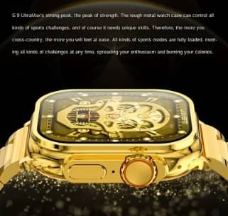     			Ultra Max Smart Watch 24k Gold 2.01 Inch HD Smartwatch Smart Watch | Sleep Monitor | Distance Tracker | Calendaring | Sedentary Reminder | Text Messaging | Pedometer | Calorie Tracker | Heart Rate Monitor Smartwatch