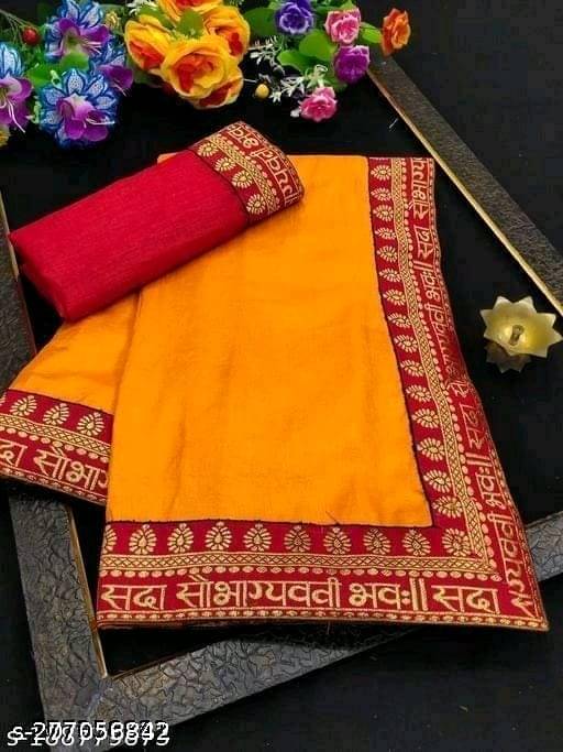 V FANCY Chiffon Solid Kanjeevaram Sarees With Stitched Blouse ( Yellow ) V FANCY Chiffon Solid Kanjeevaram Sarees With Stitched Blouse ( Yellow )
