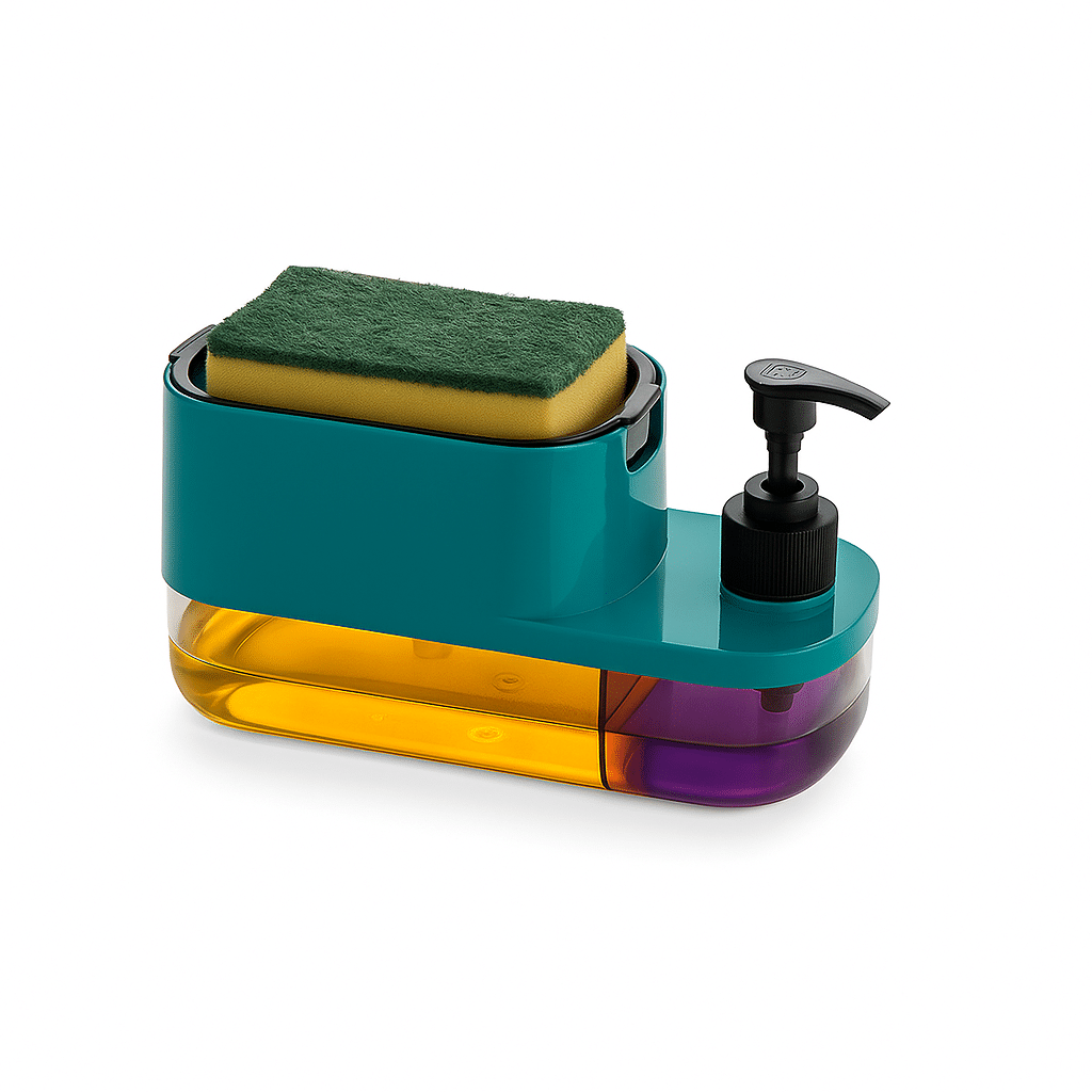3 in 1 Soap Pump Dispenser Dish Soap Liquid Dispenser Sponge Holder Dish Soap Pump Dispenser for Kitchen Sink Countertop Kitchen Bathroom (Blue 3 in 1 Soap Pump Dispenser Dish Soap Liquid Dispenser Sponge Holder Dish Soap Pump Dispenser for Kitchen Sink Countertop Kitchen Bathroom (Blue