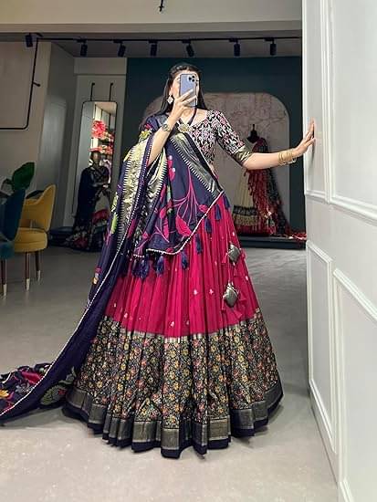 CYNOR Pink Tussar Silk Circular Semi Stitched Lehenga Single CYNOR Pink Tussar Silk Circular Semi Stitched Lehenga Single