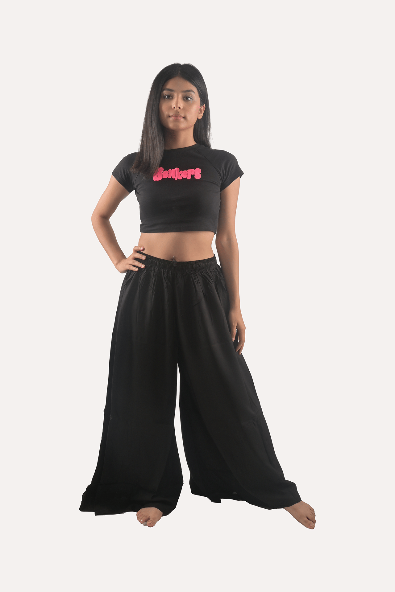     			DESHBANDHU DBK Pack of 1 Cotton Wide leg Women's Palazzos ( Black )