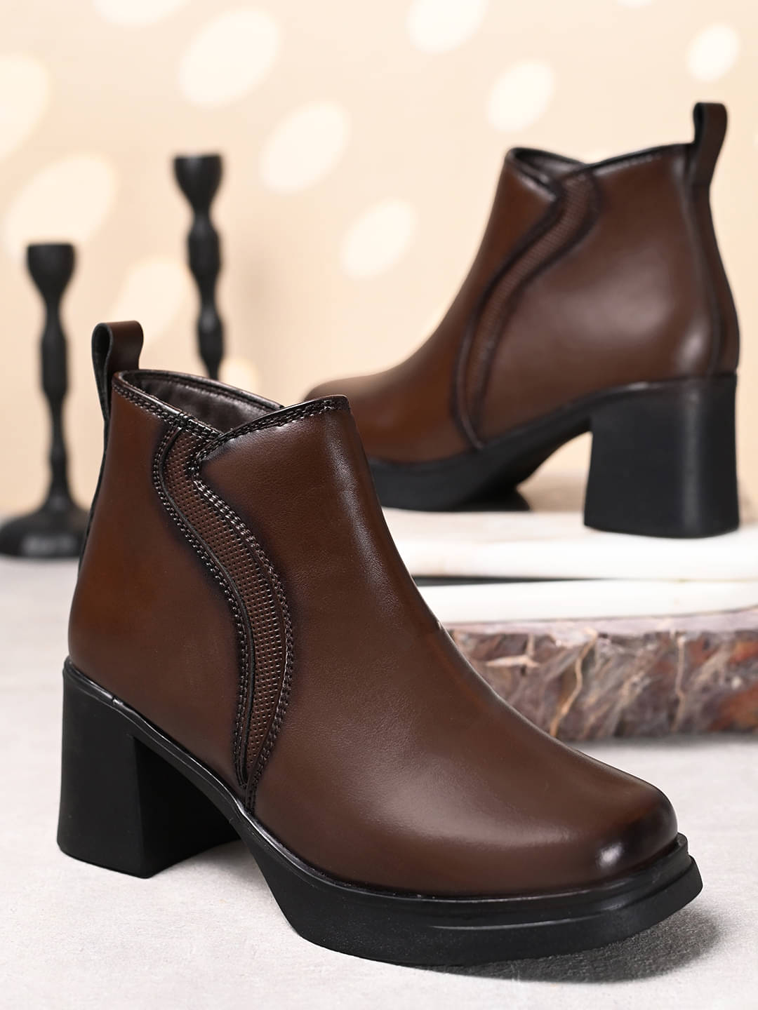     			Fentacia Brown Women's Ankle Length Boots