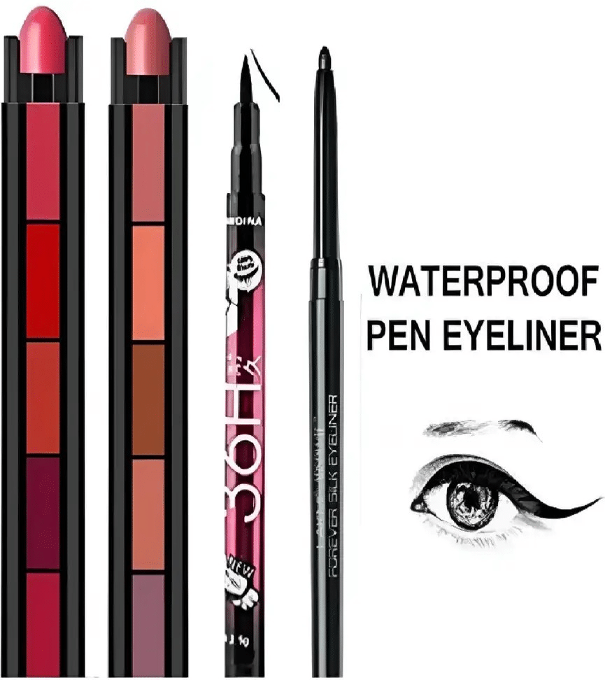     			Generic Multi Matte Waterproof Crayon Lipstick ( Pack of 4 )