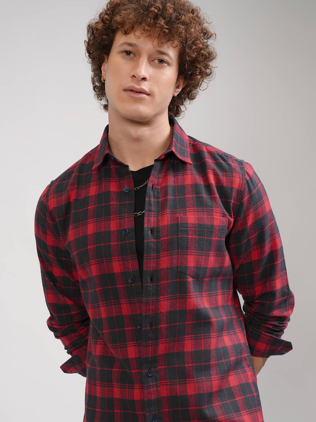 Highlander 100% Cotton Regular Fit Checks Full Sleeves Men's Casual Shirt - Multicolor ( Pack of 1 )