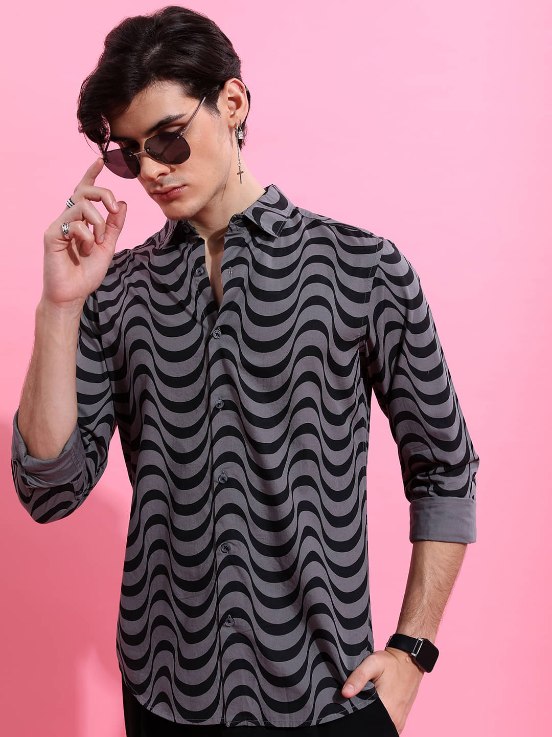 Highlander 100% Cotton Slim Fit Printed Full Sleeves Men's Casual Shirt - Grey ( Pack of 1 )     			Highlander 100% Cotton Slim Fit Printed Full Sleeves Men's Casual Shirt - Grey ( Pack of 1 )