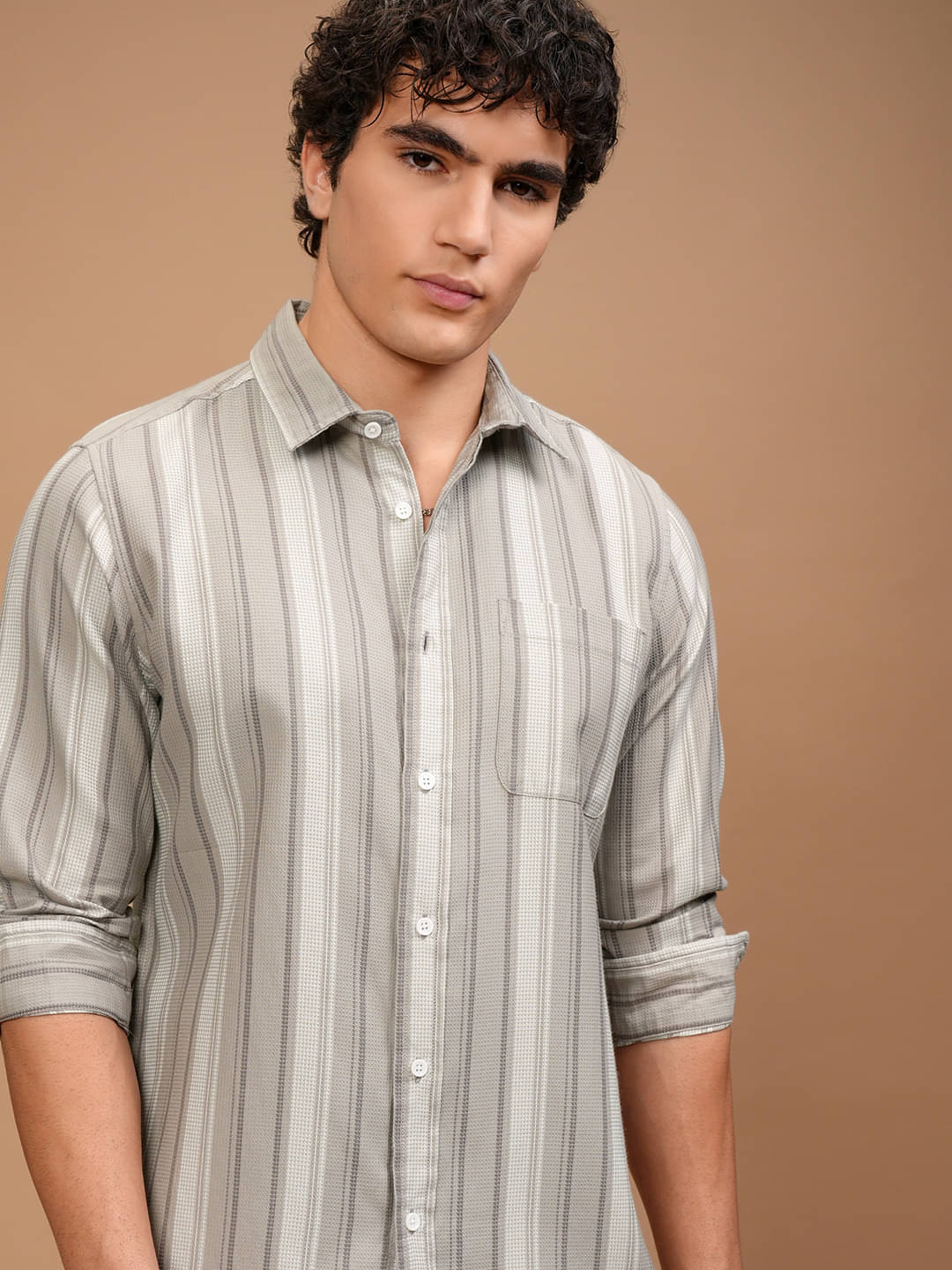 Highlander Cotton Blend Slim Fit Striped Full Sleeves Men's Casual Shirt - Multicolor ( Pack of 1 ) Highlander Cotton Blend Slim Fit Striped Full Sleeves Men's Casual Shirt - Multicolor ( Pack of 1 )