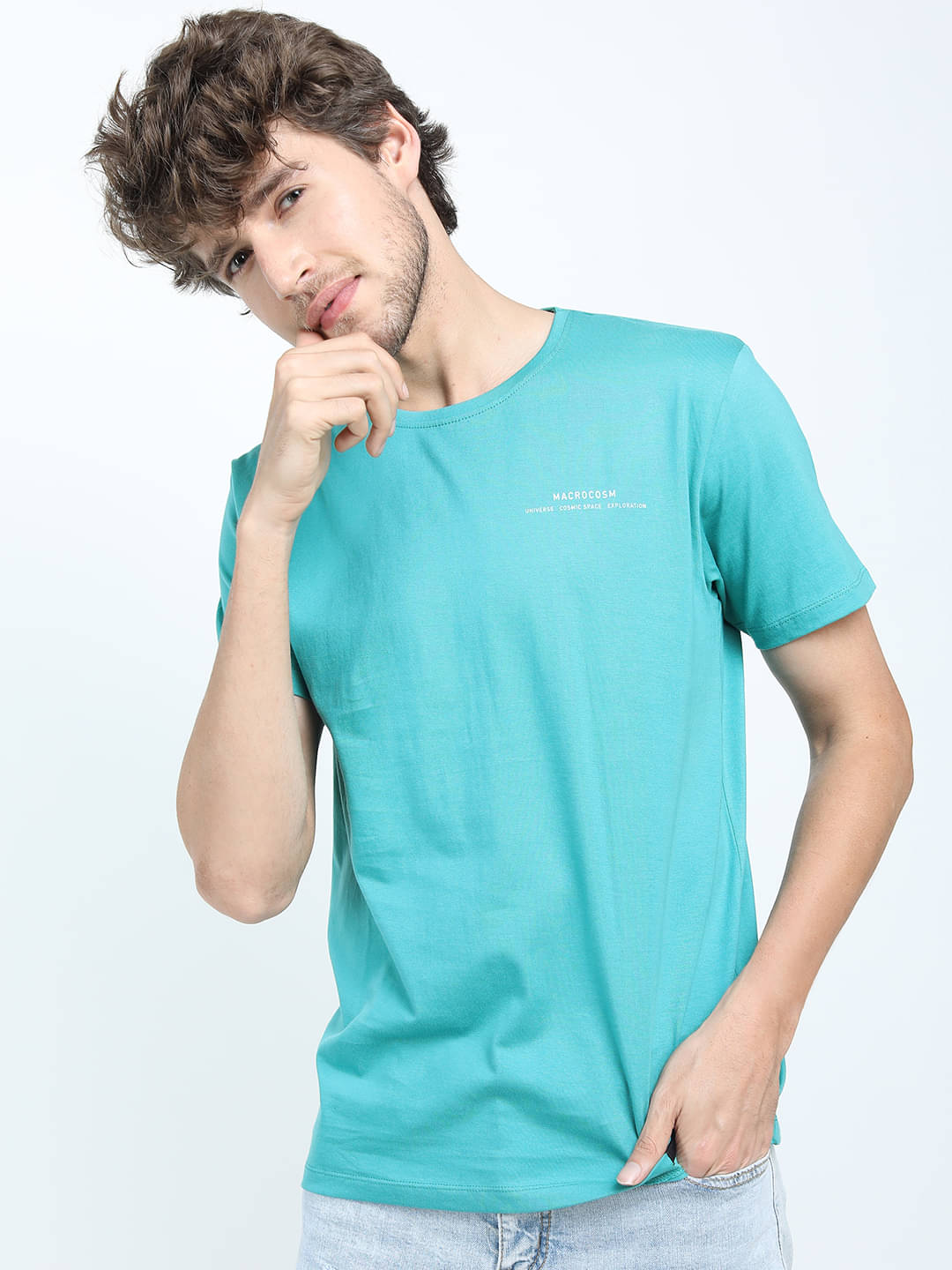 Highlander Men 100% Cotton Slim Fit Solid T-Shirt ( Blue ) Highlander Men 100% Cotton Slim Fit Solid T-Shirt ( Blue )