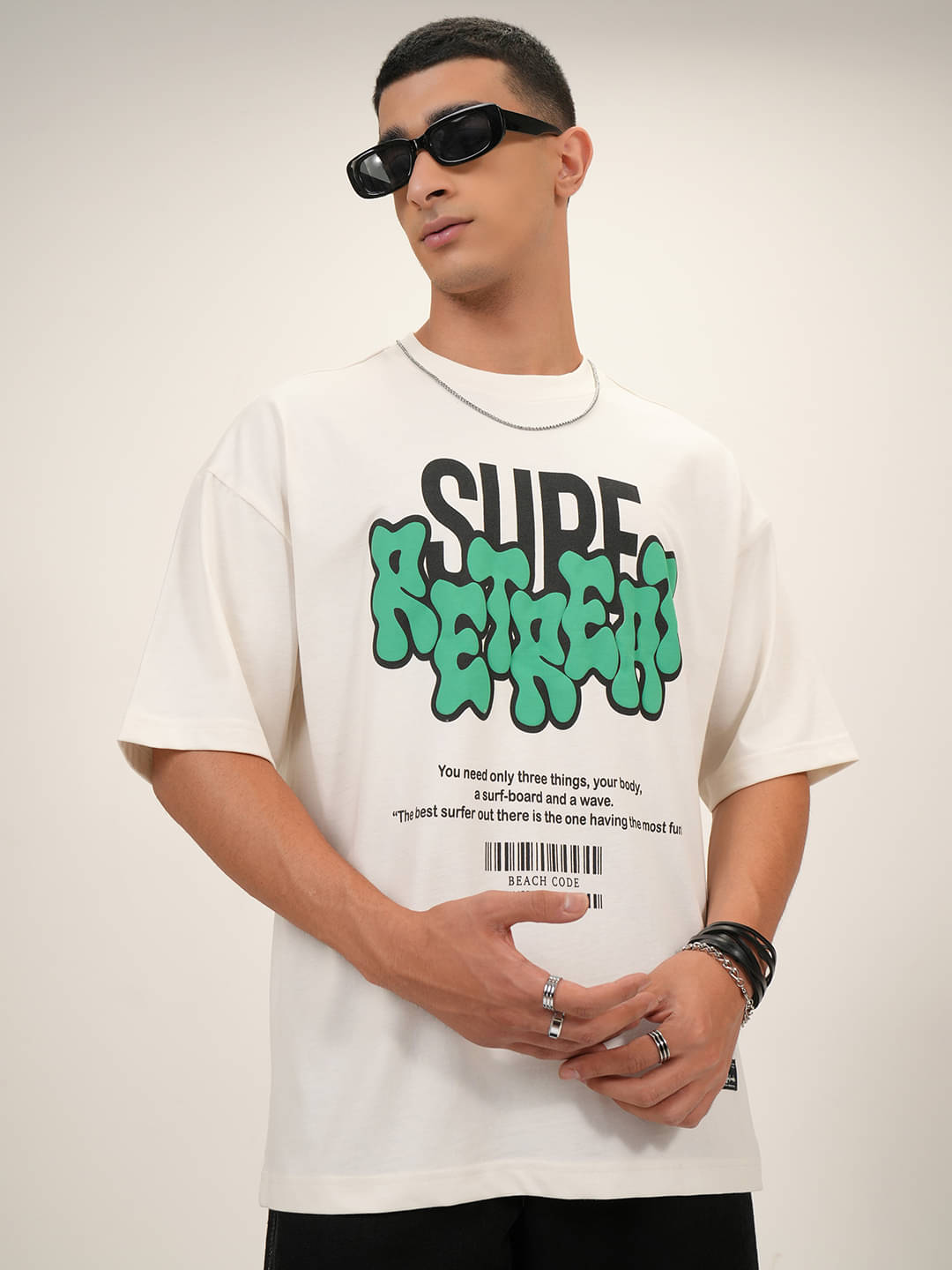 Highlander Men Cotton Blend Oversized Fit Printed T-Shirt ( Off White ) Highlander Men Cotton Blend Oversized Fit Printed T-Shirt ( Off White )