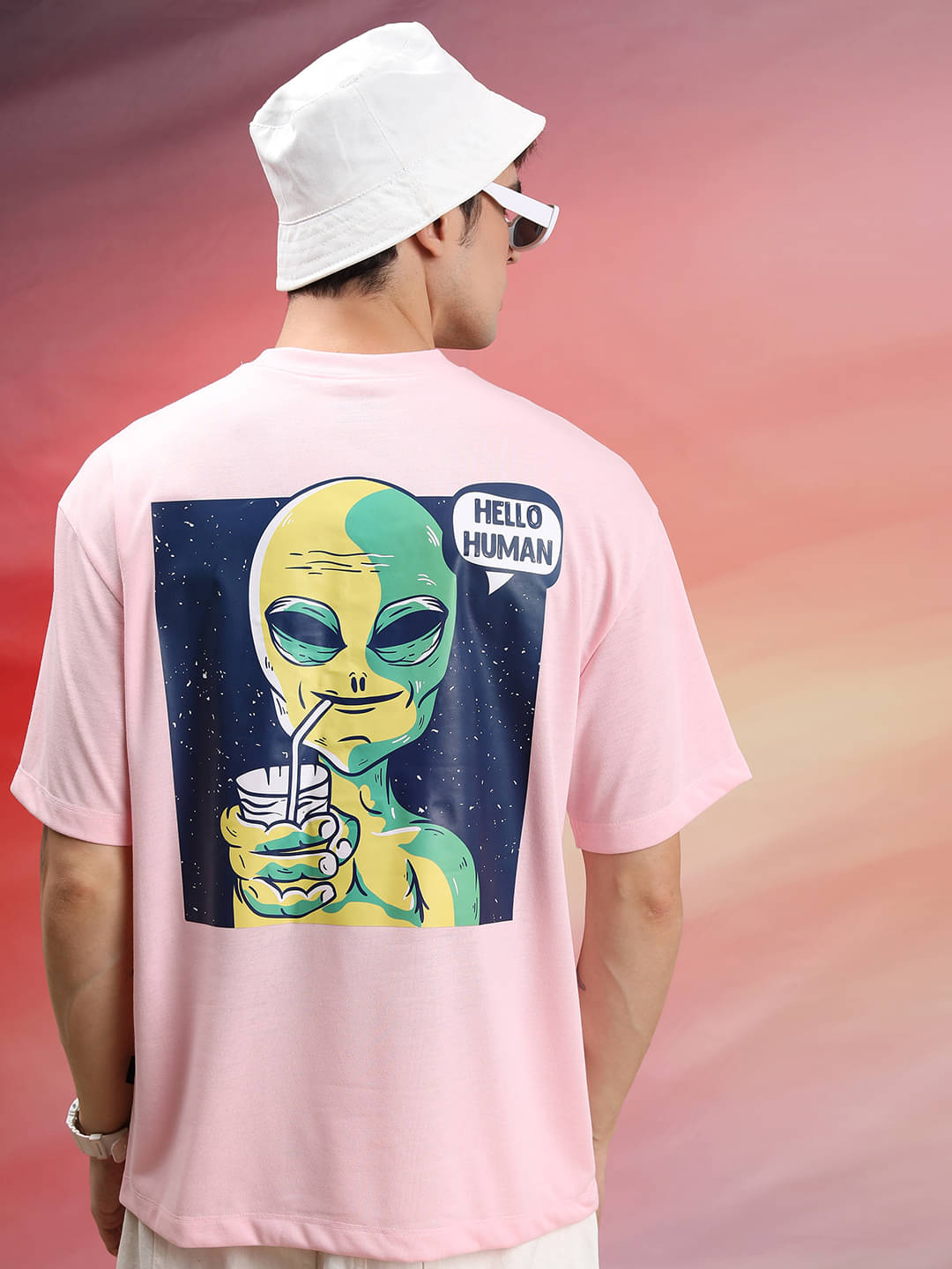     			Highlander Men Polyester Oversized Fit Printed T-Shirt ( Pink )