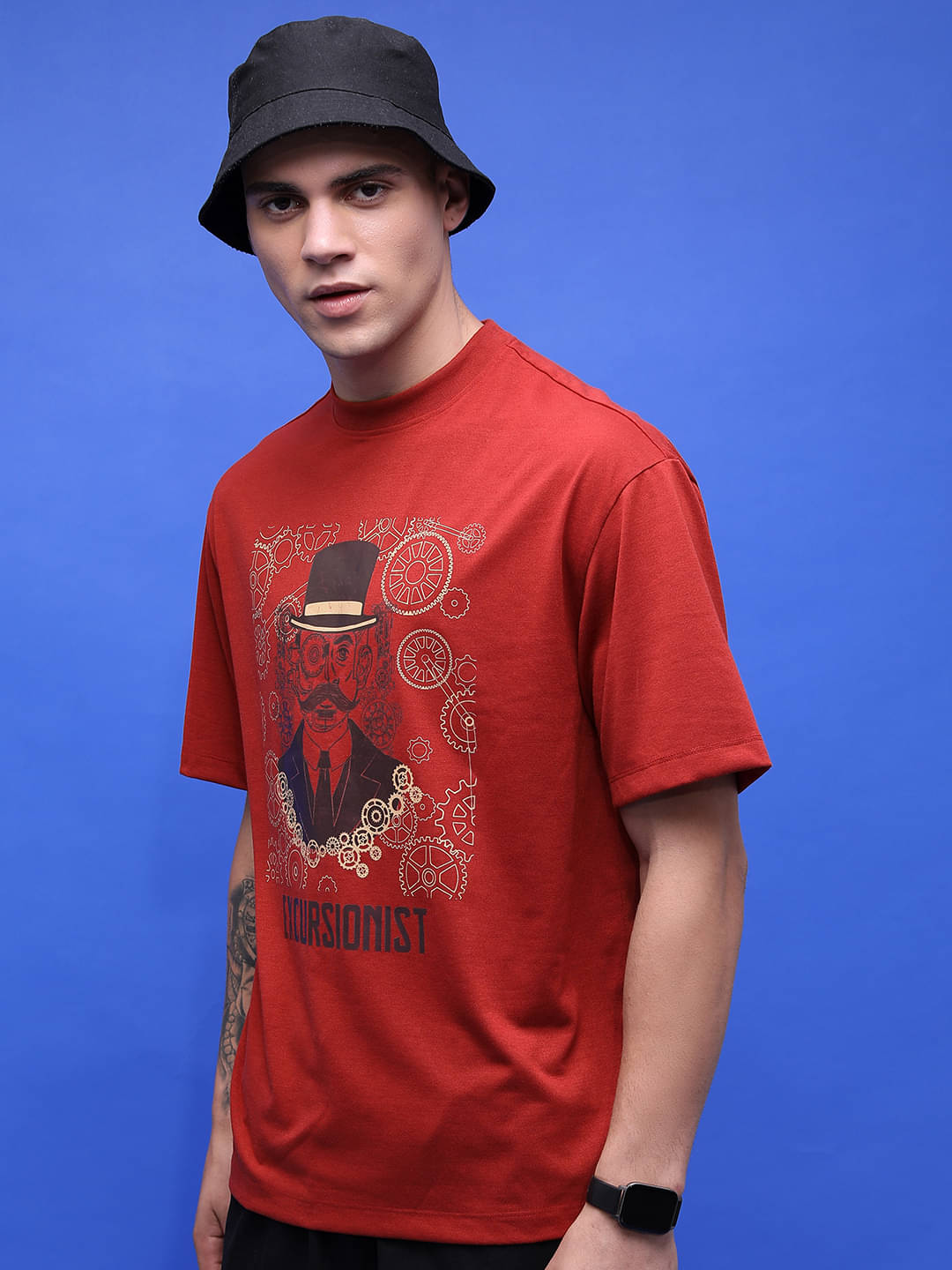 Highlander Men Polyester Oversized Fit Printed T-Shirt ( Brown ) Highlander Men Polyester Oversized Fit Printed T-Shirt ( Brown )