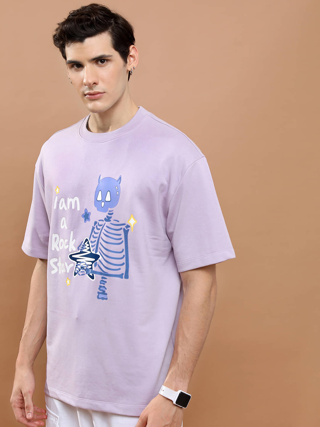     			Highlander Men Polyester Oversized Fit Printed T-Shirt ( Purple )