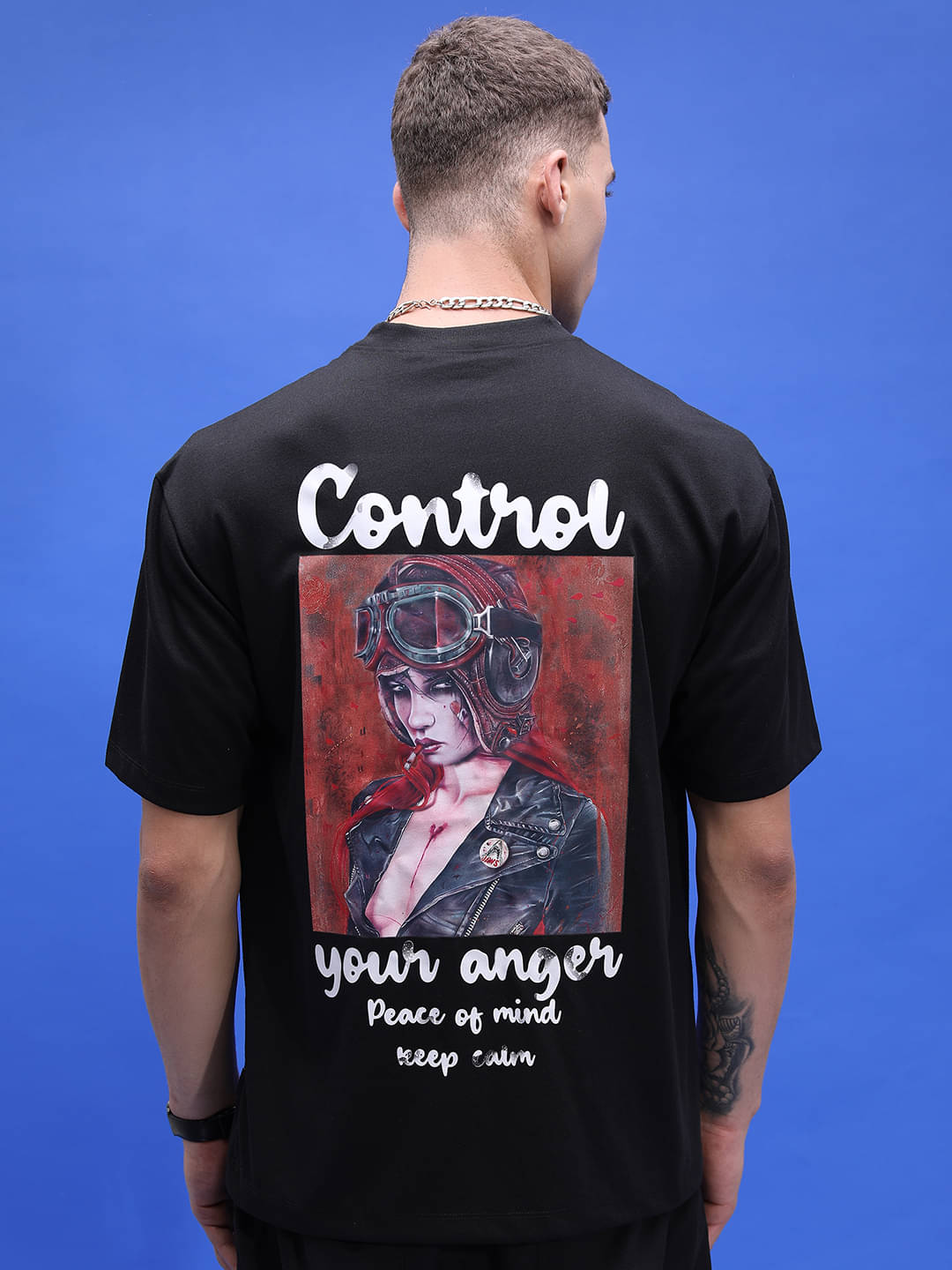     			Highlander Men Polyester Oversized Fit Printed T-Shirt ( Black )