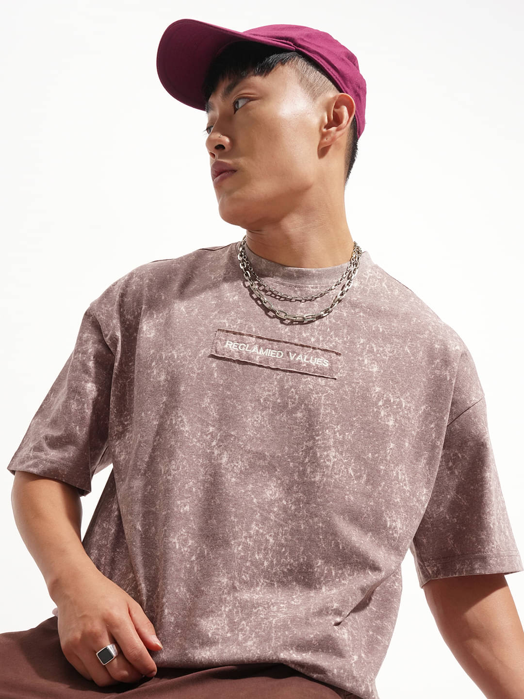 Highlander Men Polyester Oversized Fit Printed T-Shirt ( Brown ) Highlander Men Polyester Oversized Fit Printed T-Shirt ( Brown )