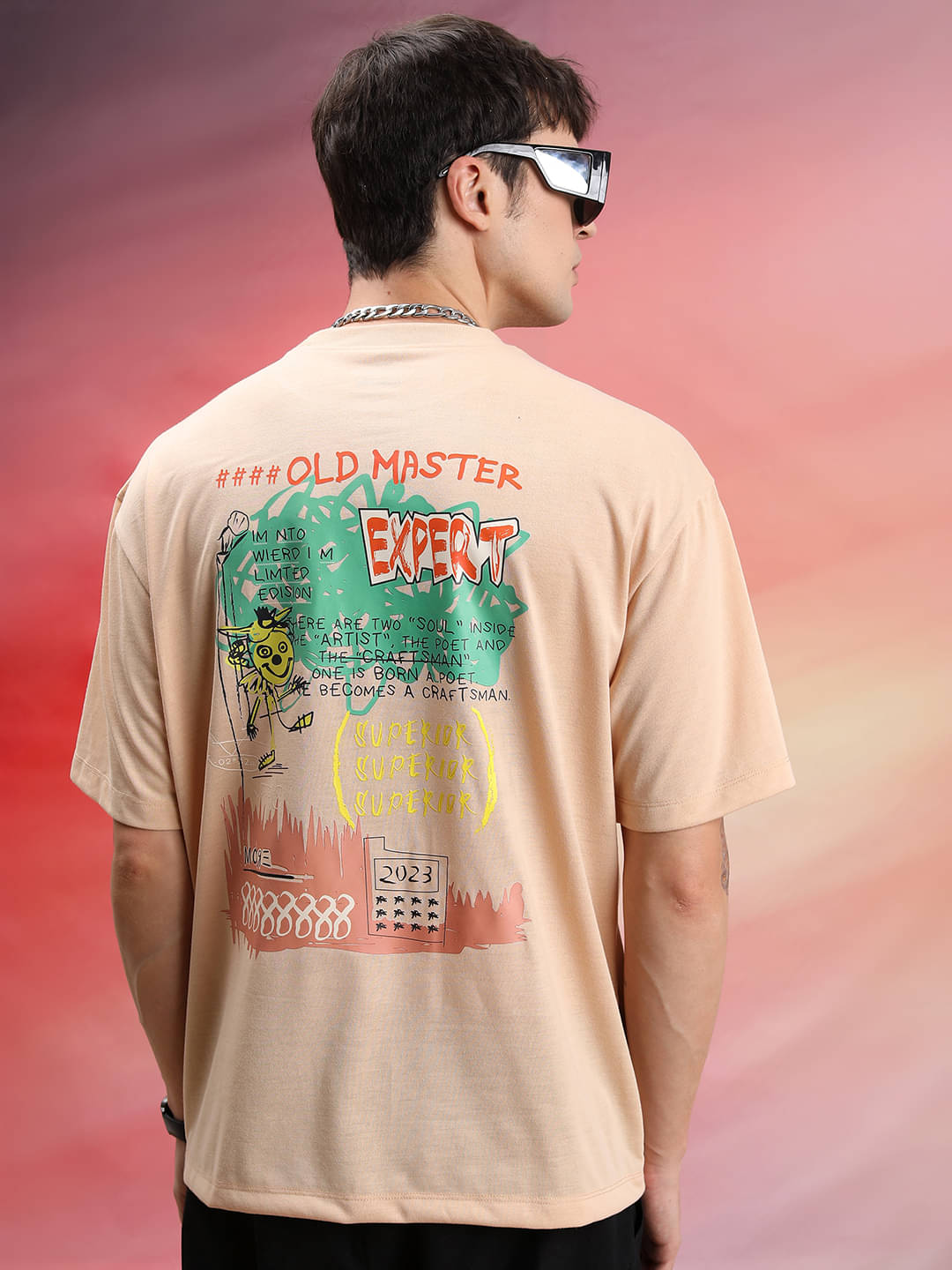     			Highlander Men Polyester Oversized Fit Printed T-Shirt ( Beige )