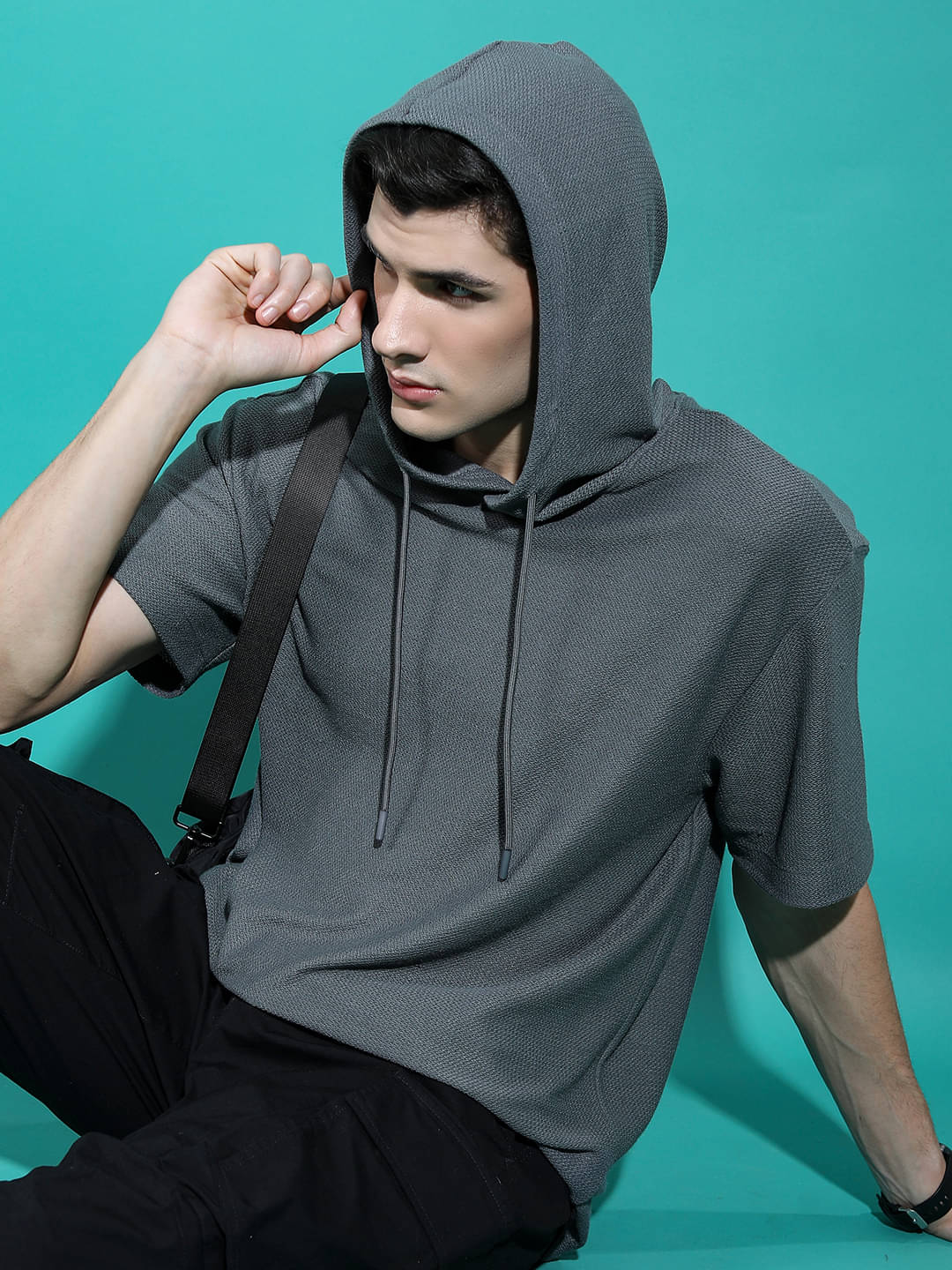     			Highlander Men Polyester Oversized Fit Solid T-Shirt ( Grey )