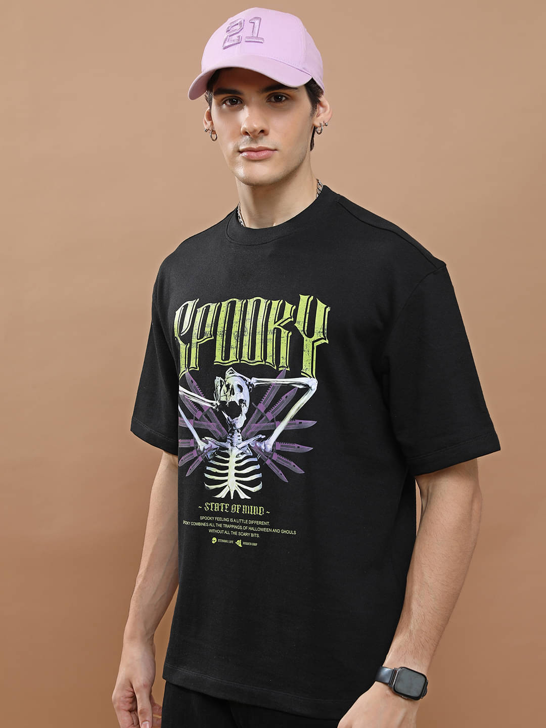 Highlander Men Polyester Oversized Fit Printed T-Shirt ( Black ) Highlander Men Polyester Oversized Fit Printed T-Shirt ( Black )