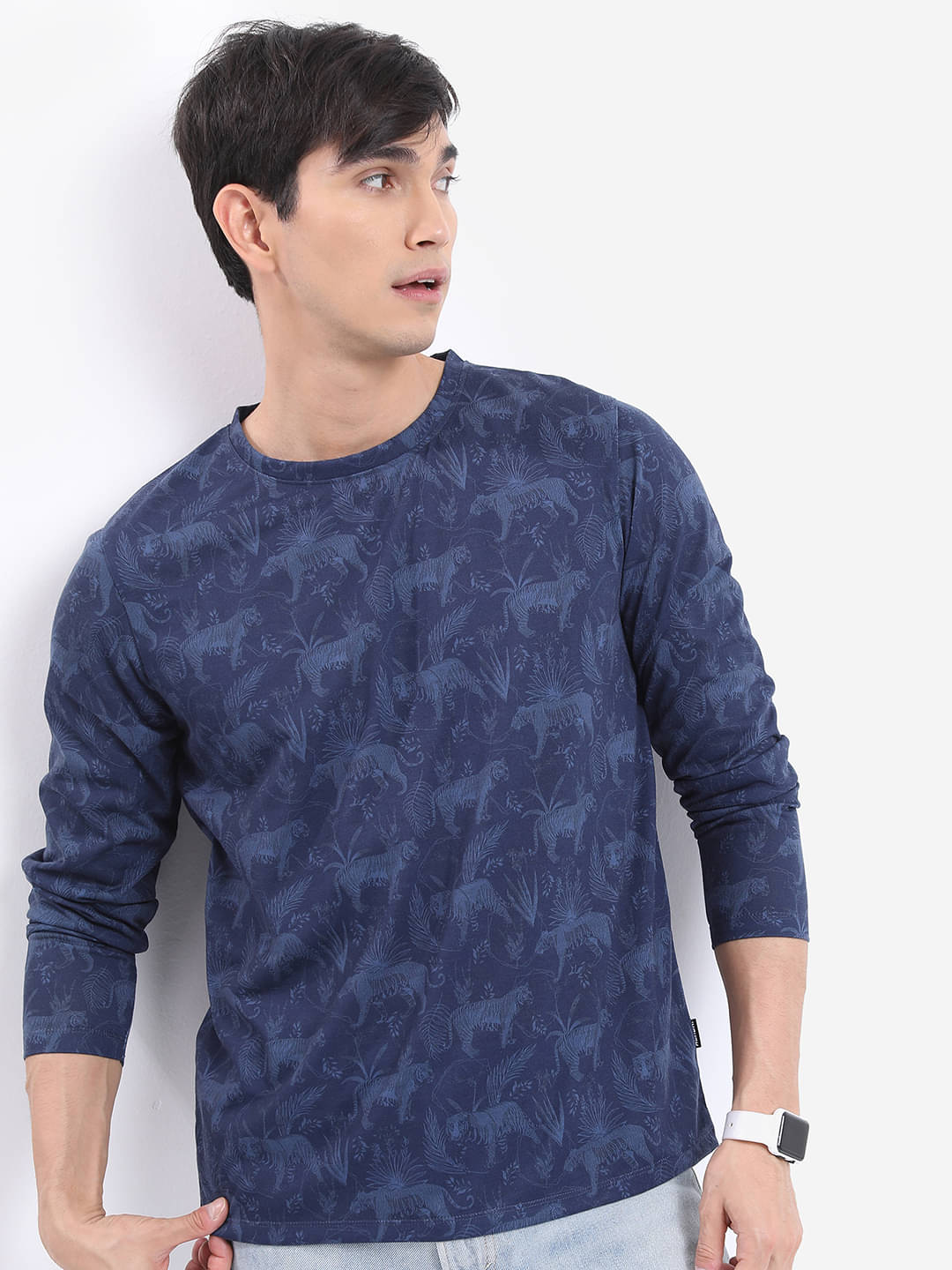 Highlander Men Polyester Relaxed Fit Printed T-Shirt ( Blue ) Highlander Men Polyester Relaxed Fit Printed T-Shirt ( Blue )