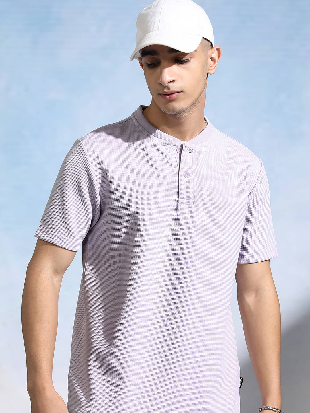     			Highlander Men Polyester Relaxed Fit Self Design T-Shirt ( Purple )