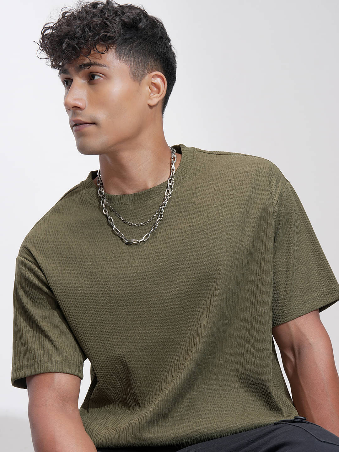 Highlander Men Polyester Relaxed Fit Self Design T-Shirt ( Green ) Highlander Men Polyester Relaxed Fit Self Design T-Shirt ( Green )