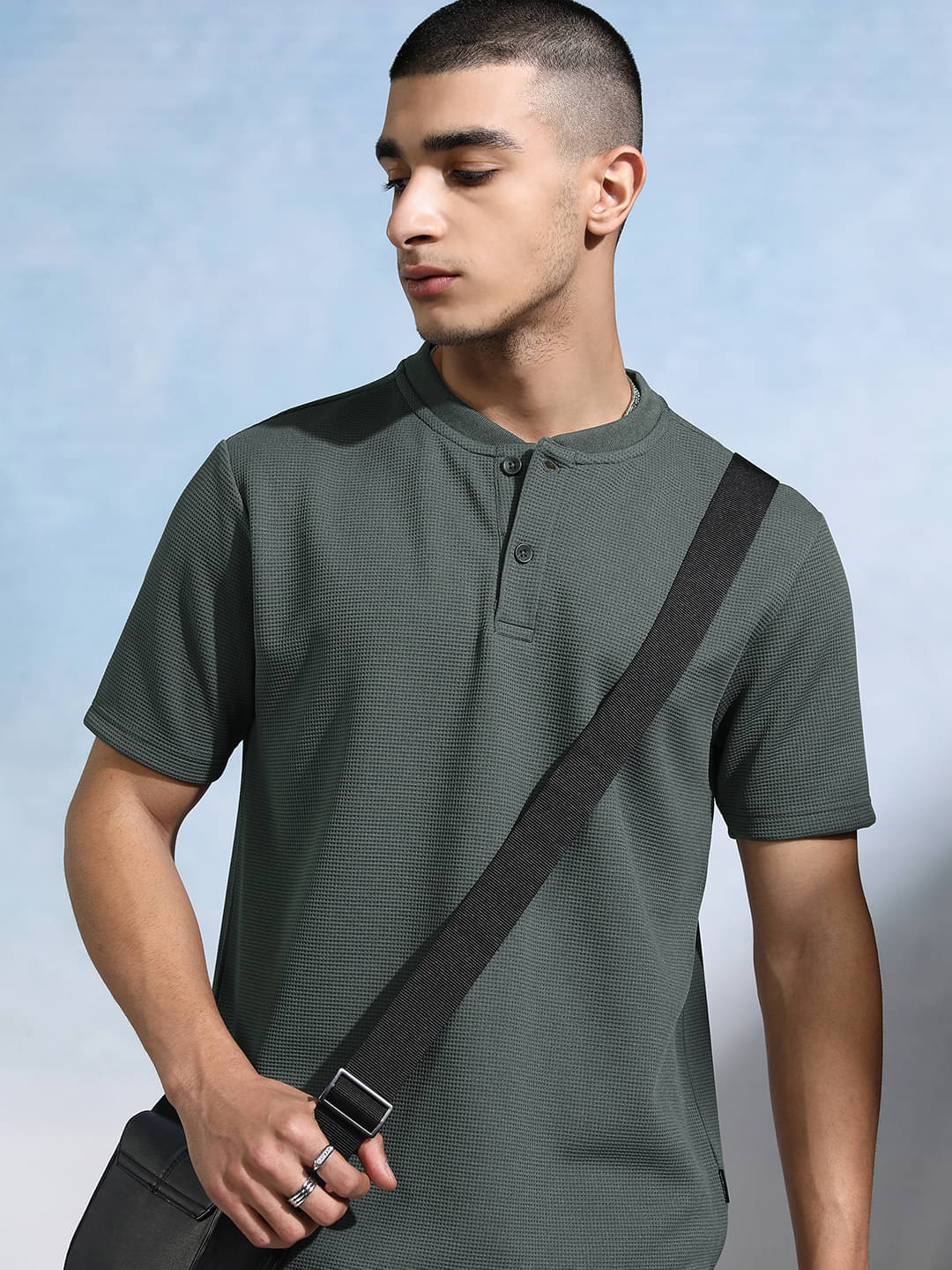 Highlander Men Polyester Relaxed Fit Self Design T-Shirt ( Grey ) Highlander Men Polyester Relaxed Fit Self Design T-Shirt ( Grey )