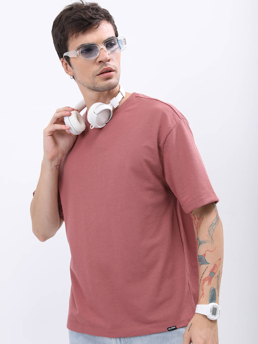 Highlander Men Polyester Relaxed Fit Solid T-Shirt ( Pink ) Highlander Men Polyester Relaxed Fit Solid T-Shirt ( Pink )