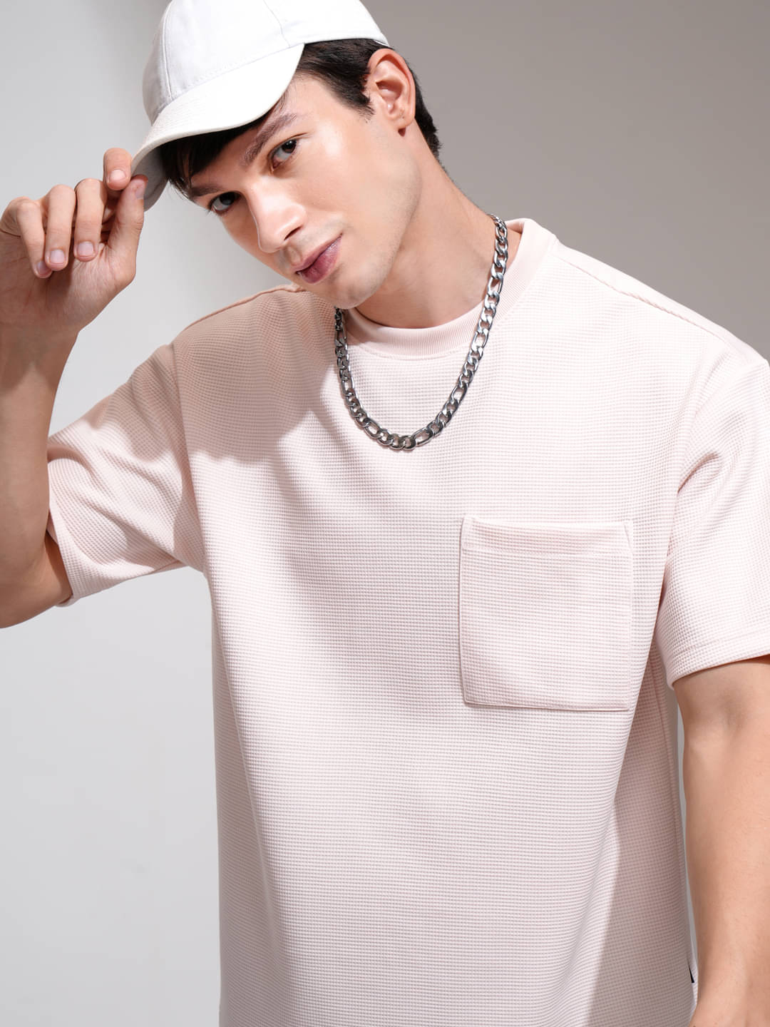     			Highlander Men Polyester Relaxed Fit Self Design T-Shirt ( Pink )