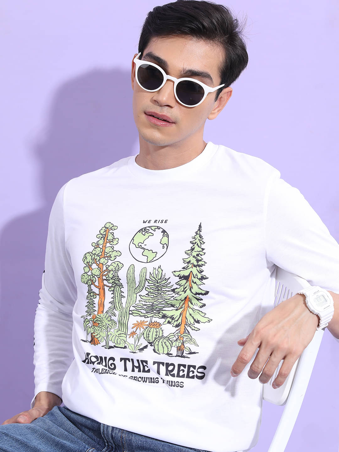     			Highlander Men Polyester Relaxed Fit Printed T-Shirt ( White )
