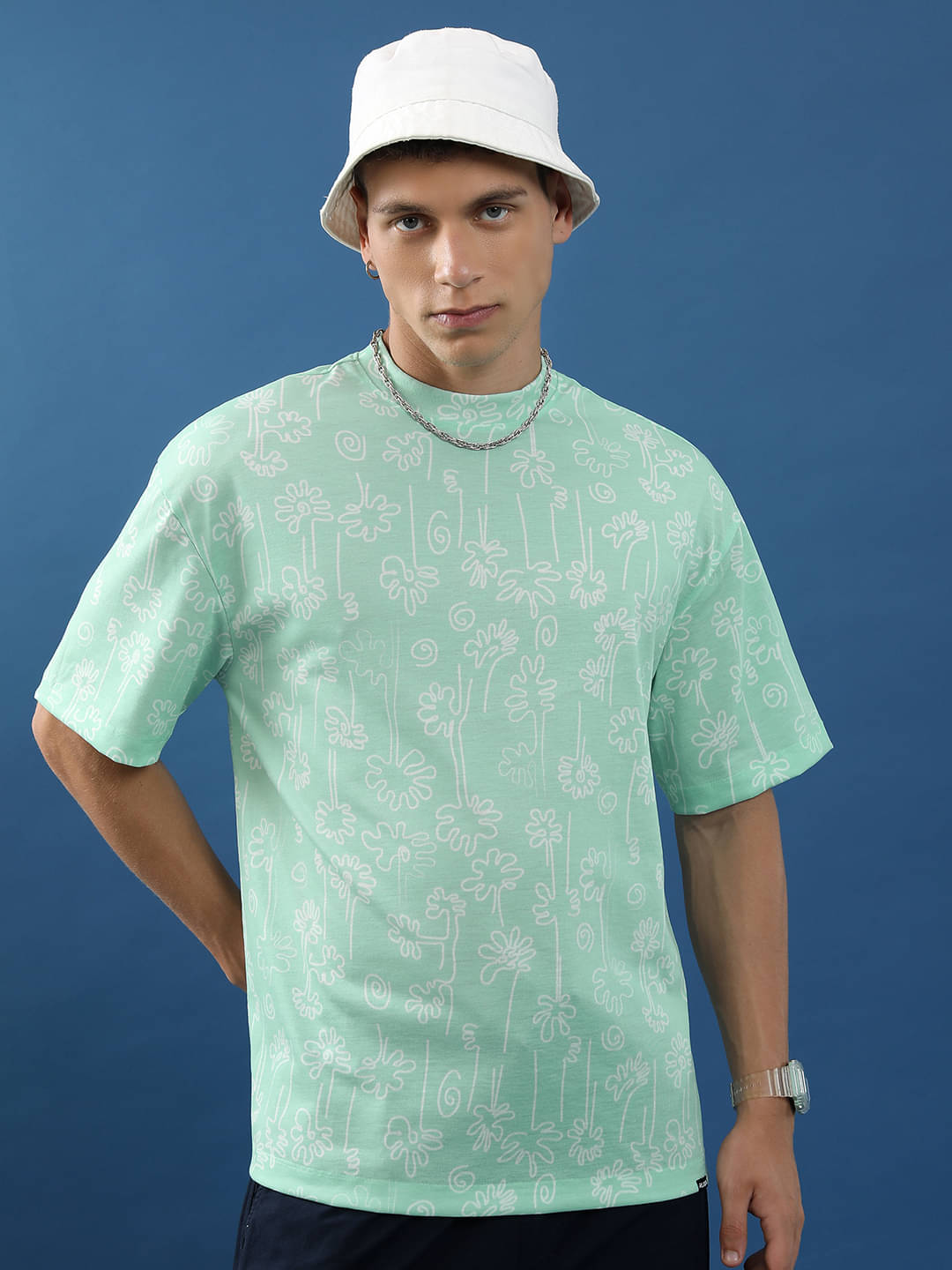 Highlander Men Polyester Slim Fit Printed T-Shirt ( Green ) Highlander Men Polyester Slim Fit Printed T-Shirt ( Green )