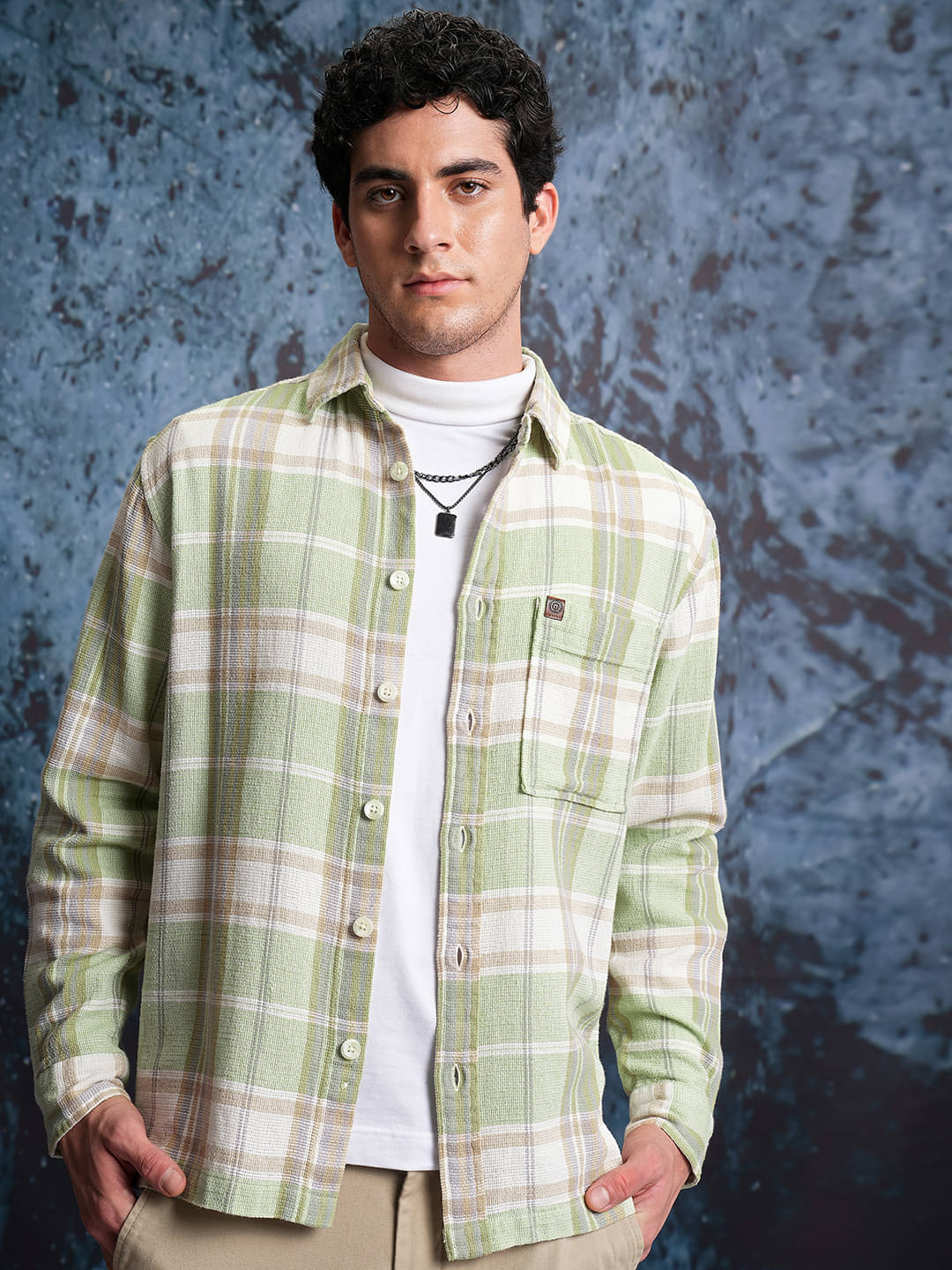     			Locomotive 100% Cotton Oversized Fit Checks Full Sleeves Men's Casual Shirt - Multicolor ( Pack of 1 )