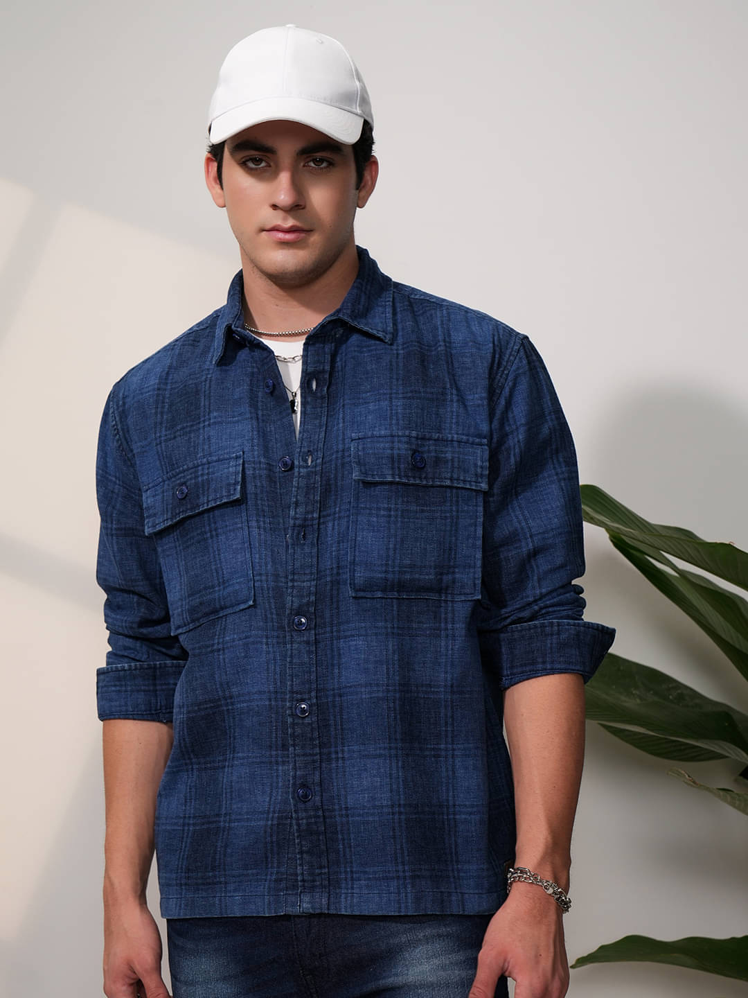 Locomotive 100% Cotton Relaxed Fit Checks Full Sleeves Men's Casual Shirt - Blue ( Pack of 1 ) Locomotive 100% Cotton Relaxed Fit Checks Full Sleeves Men's Casual Shirt - Blue ( Pack of 1 )