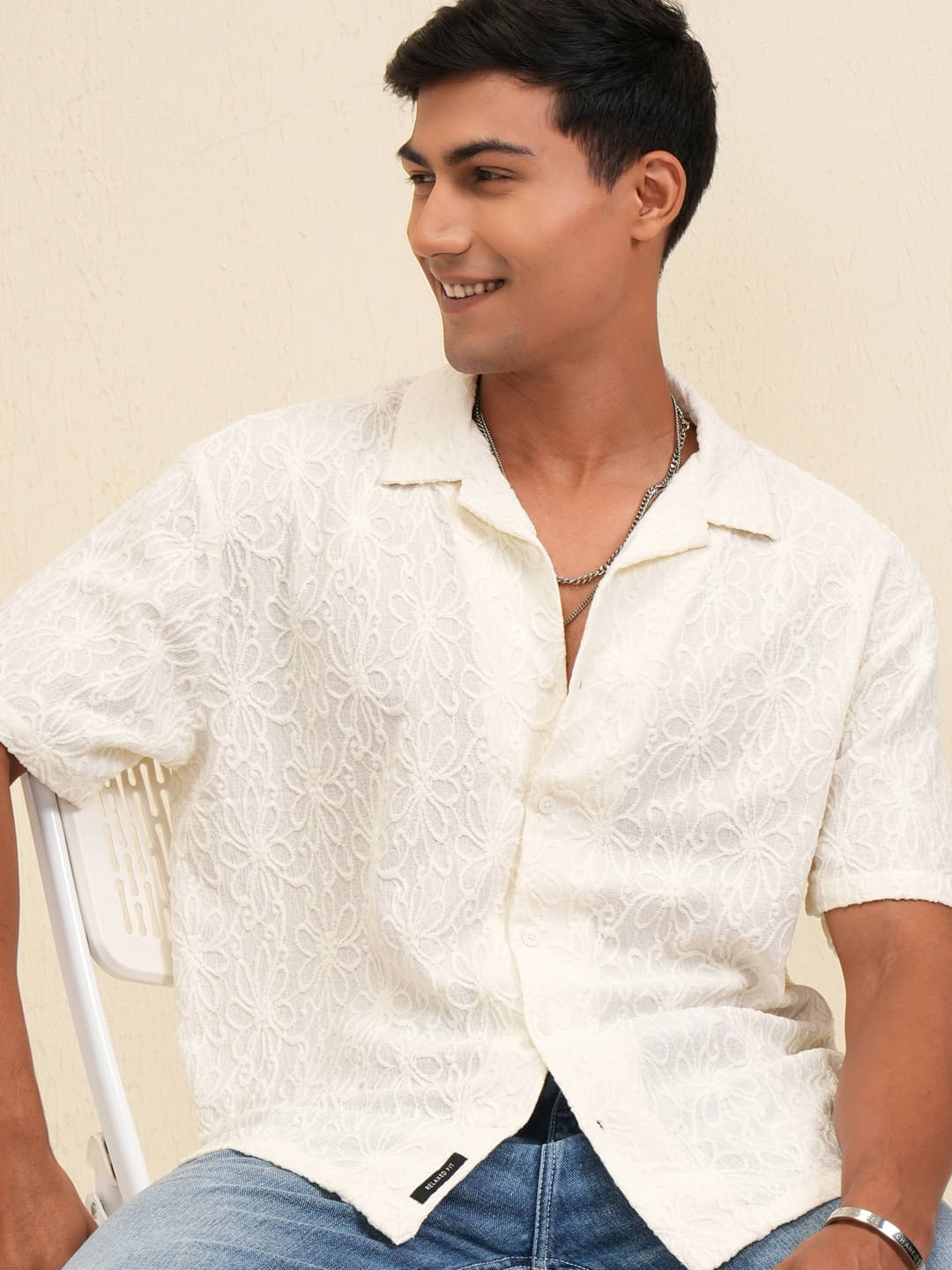 Locomotive Polyester Relaxed Fit Self Design Half Sleeves Men's Casual Shirt - Cream ( Pack of 1 )     			Locomotive Polyester Relaxed Fit Self Design Half Sleeves Men's Casual Shirt - Cream ( Pack of 1 )