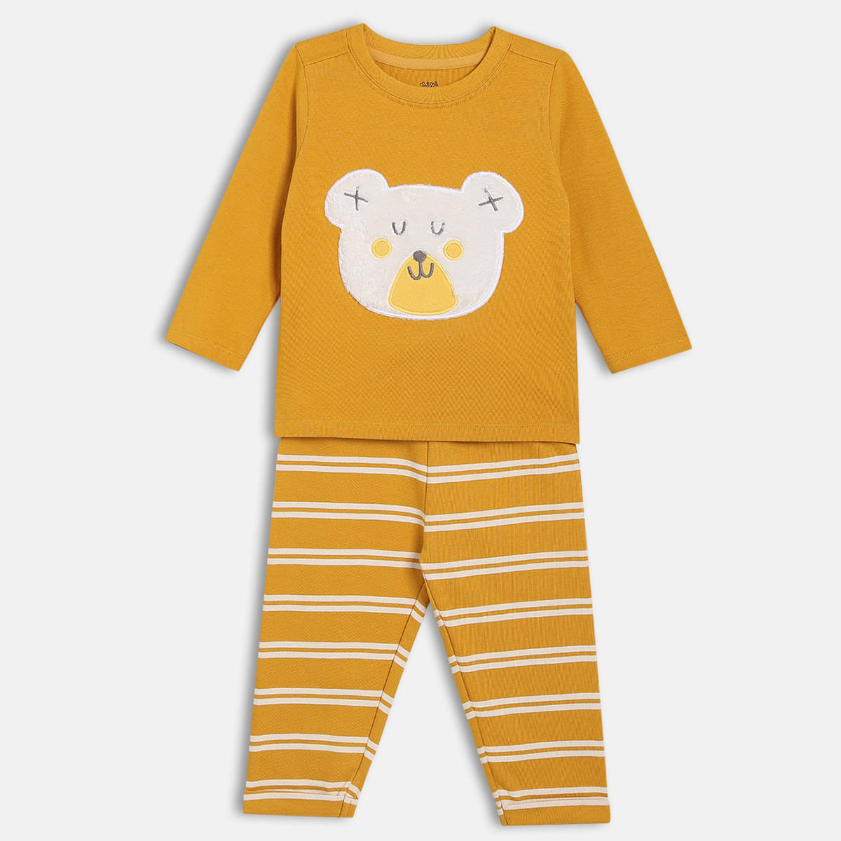     			MINI KLUB Pack of 1 Baby Boys Cotton Shirt & Pants Set ( Mustard )