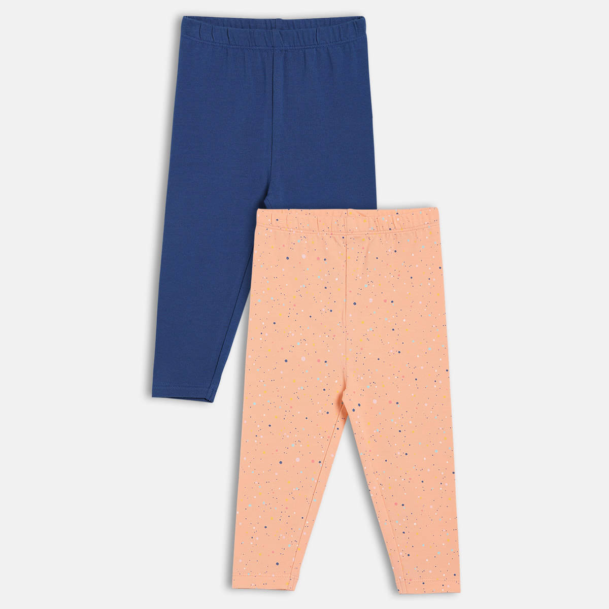    			MINI KLUB Pack of 2 Baby Girls Cotton Legging ( Multicolor )