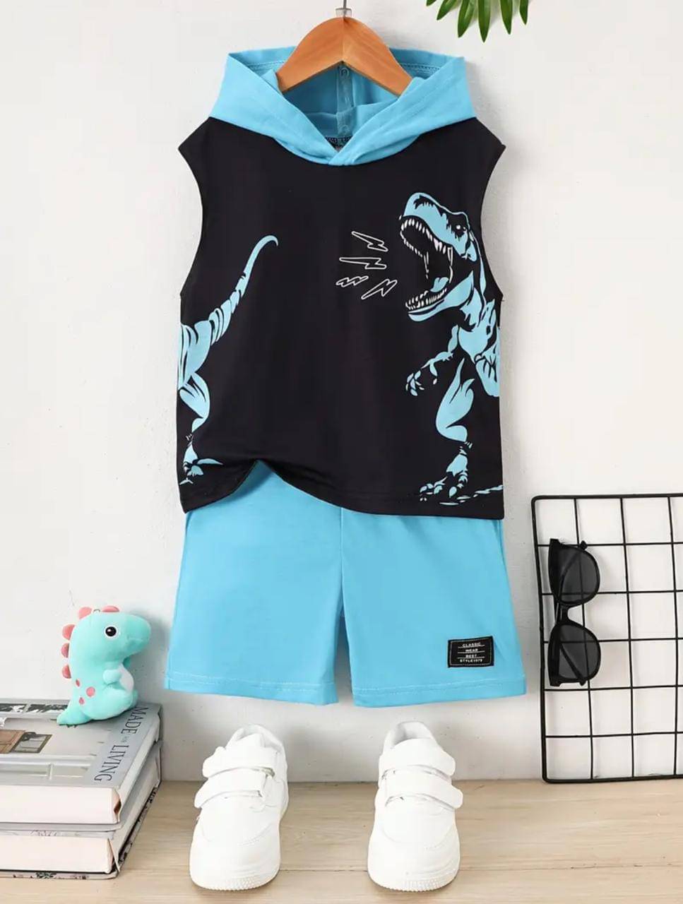 MUSNAHGARMENT Pack of 1 Baby Boys Cotton Blend T-Shirt & Shorts Set ( Black )     			MUSNAHGARMENT Pack of 1 Baby Boys Cotton Blend T-Shirt & Shorts Set ( Black )