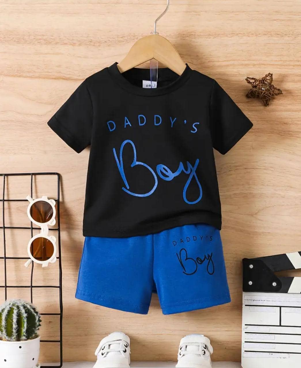 MUSNAHGARMENTS Pack of 1 Baby Boys Cotton T-Shirt & Shorts Set ( Black )