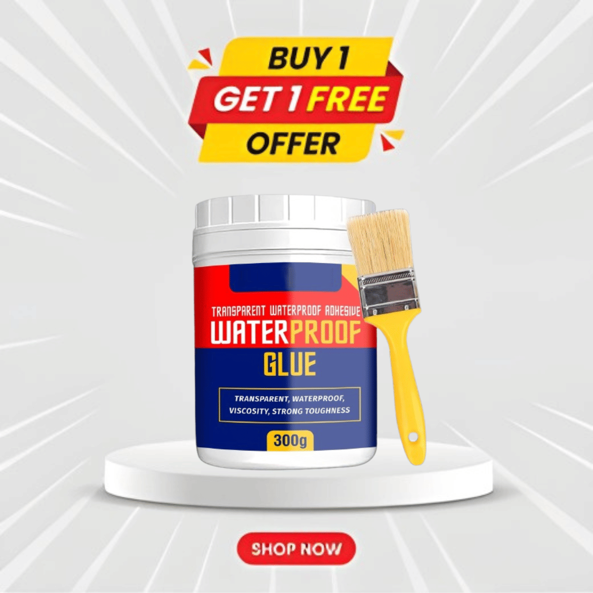     			(Pack 2) Crack Seal Glue 300gm with Brush, Transparent Waterproof Glue, Leakage Glue, Crack Filler Glue, Leakage Repair Glue, Waterproof Leakage Glue, Water Leakage Glue, Roof Leakage Glue, Roof Water Leakage Glue, Waterproof Sealant Glue