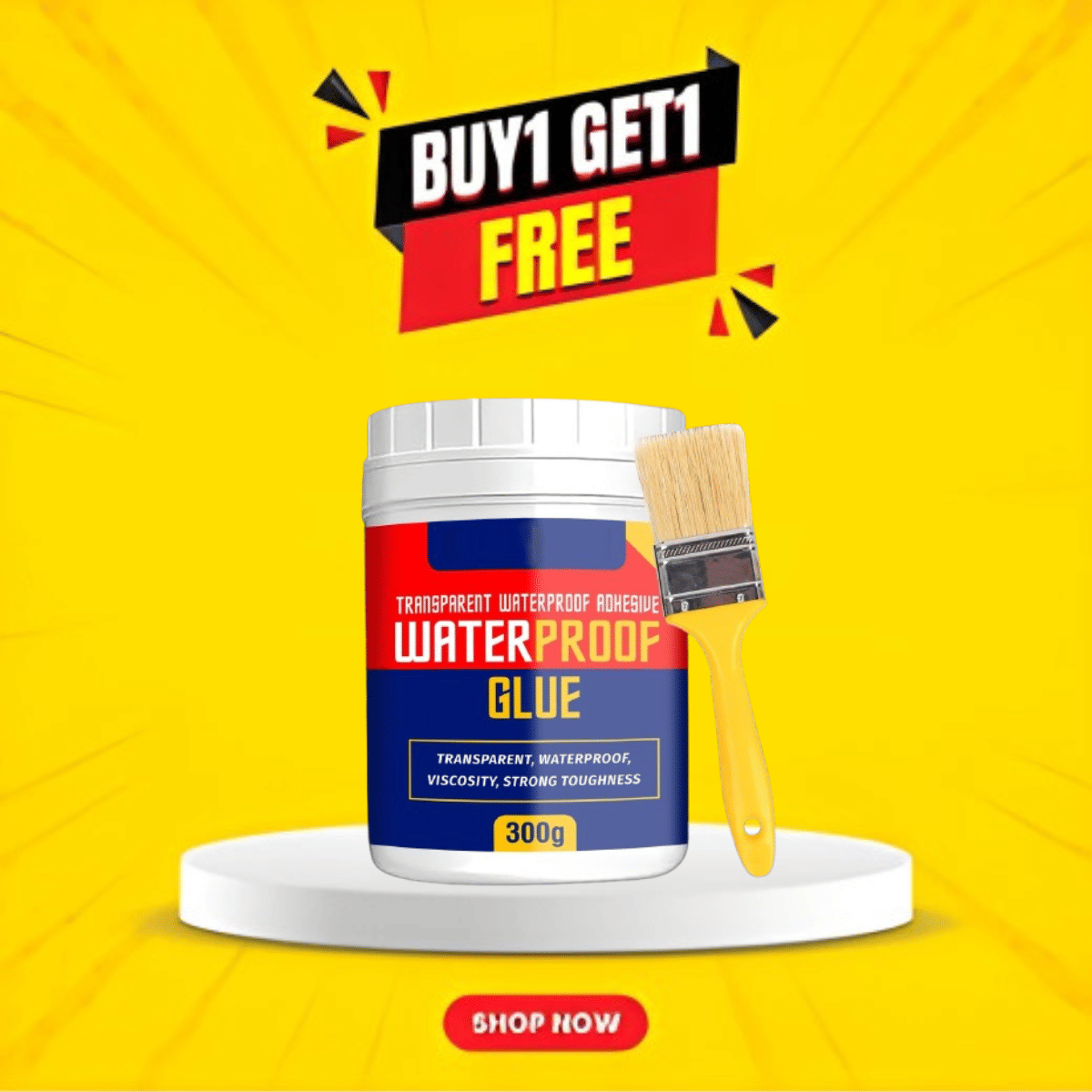(Pack 2) Crack Seal Glue 300gm with Brush, Transparent Waterproof Glue, Leakage Glue, Crack Filler Glue, Leakage Repair Glue, Waterproof Leakage Glue, Water Leakage Glue, Roof Leakage Glue, Roof Water Leakage Glue, Waterproof Sealant Glue