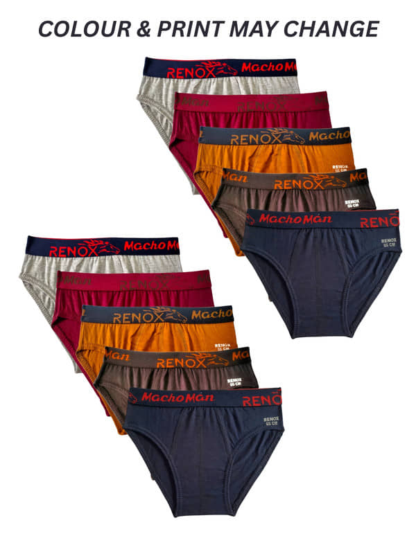 Renox Pack of 10 Boys Cotton Briefs ( Multicolor 6 ) - Nightwear & Loungewear | Buy online on ZillyBuy