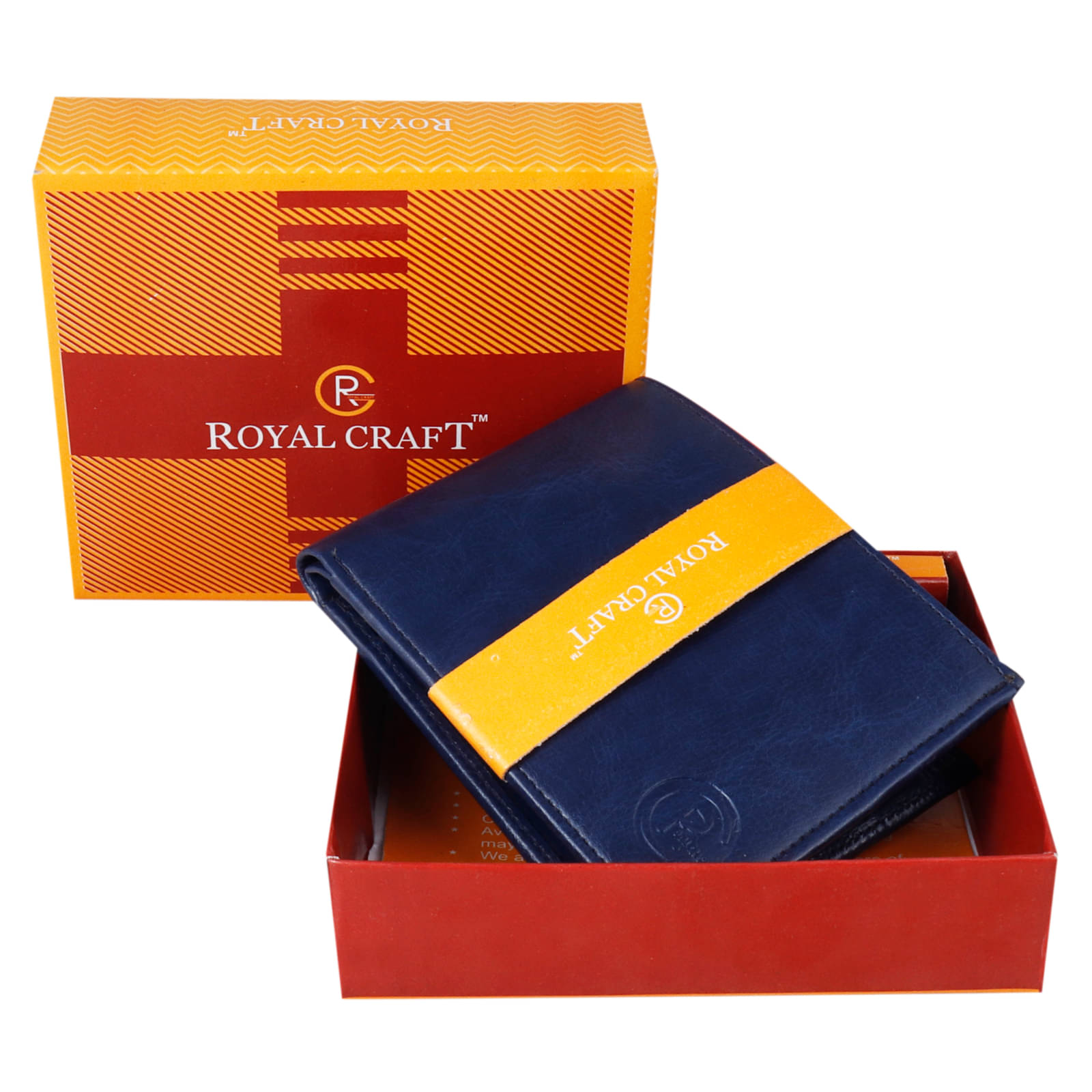     			Royal Craft Faux Leather Self Design Men's Two Fold Wallet With 3 Slots For Card ( Blue , Pack of 1 )