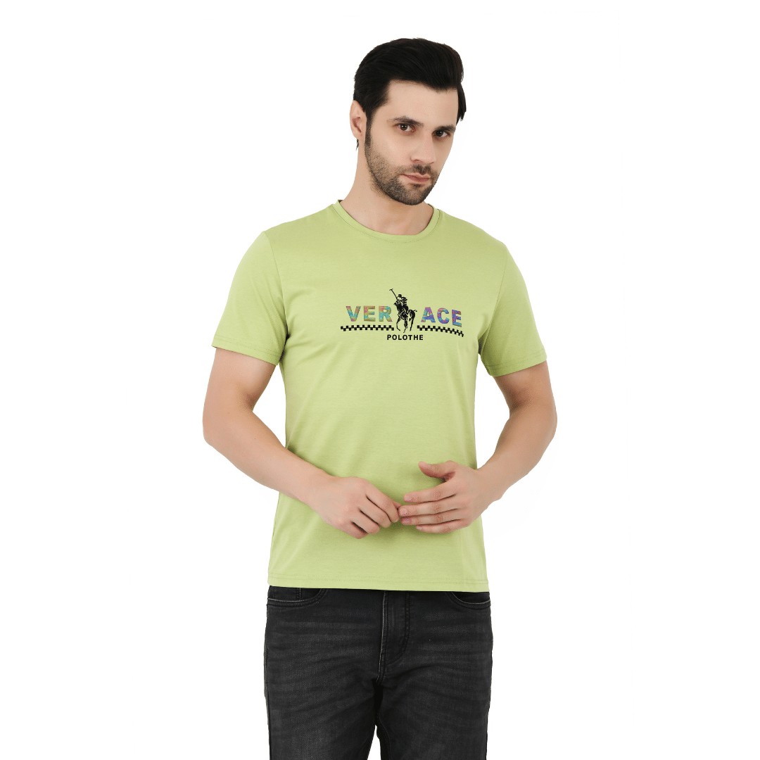 Sageware Men Cotton Regular Fit Solid T-Shirt ( Light Green ) Sageware Men Cotton Regular Fit Solid T-Shirt ( Light Green )