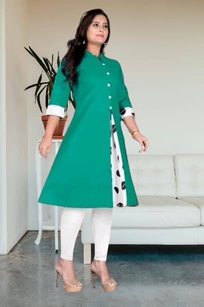 TEXPA FASHION Women Cotton Flex Solid A-line Kurti ( Dark Green ) TEXPA FASHION Women Cotton Flex Solid A-line Kurti ( Dark Green )