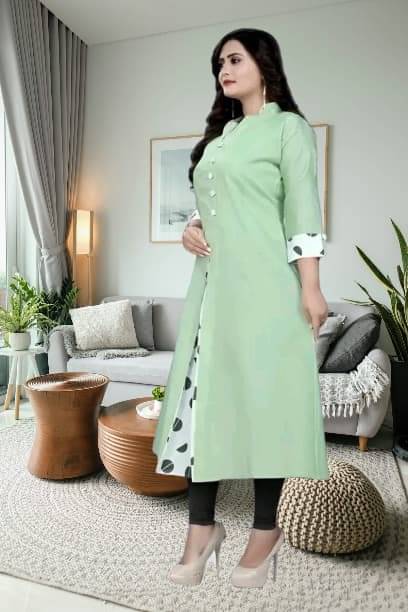 TEXPA FASHION Women Cotton Flex Solid A-line Kurti ( Light Green ) TEXPA FASHION Women Cotton Flex Solid A-line Kurti ( Light Green )