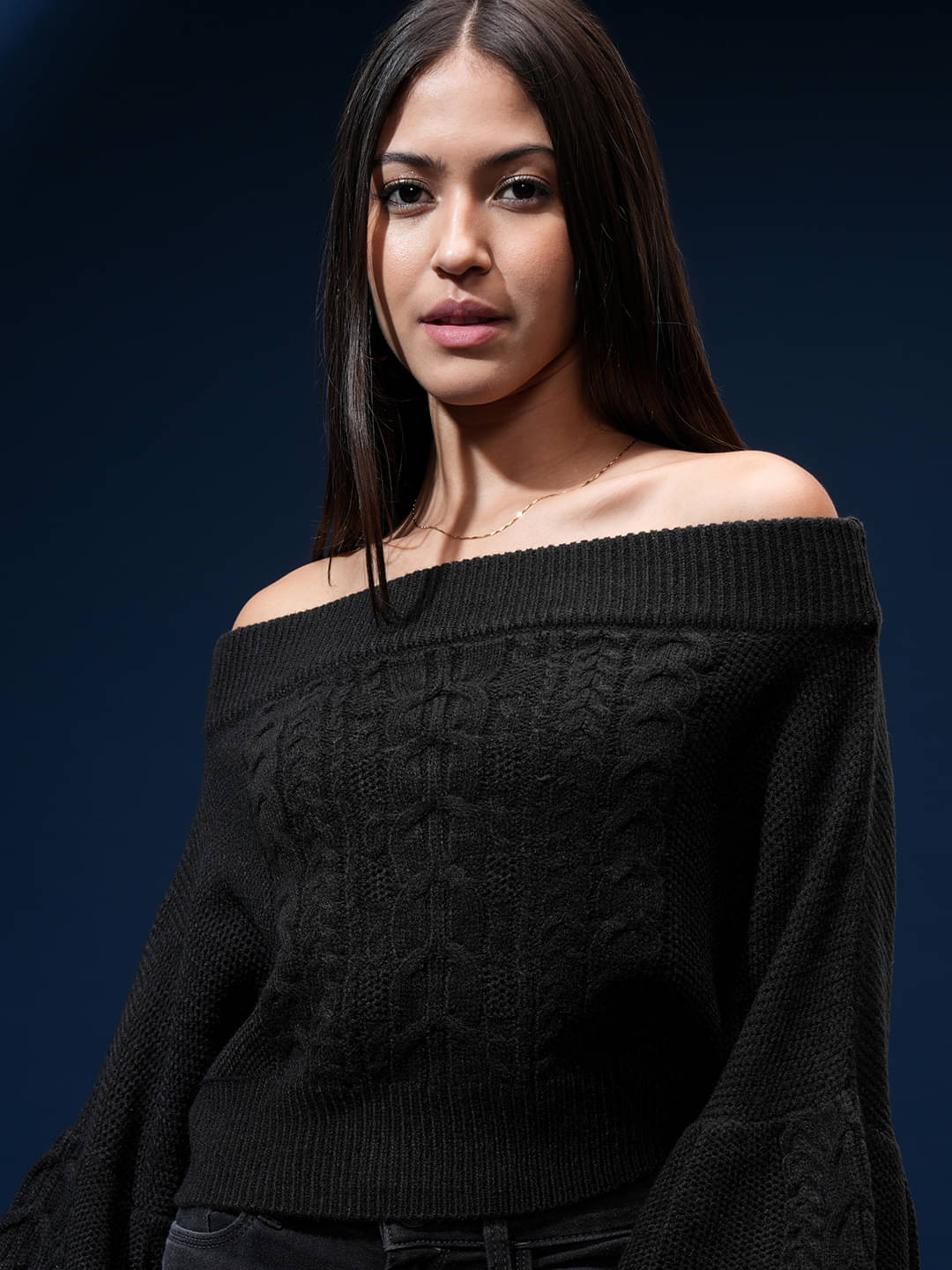 Tokyo Talkies Acrylic Regular Collar Women's Pullovers - Black (Pack of 1) Tokyo Talkies Acrylic Regular Collar Women's Pullovers - Black (Pack of 1)