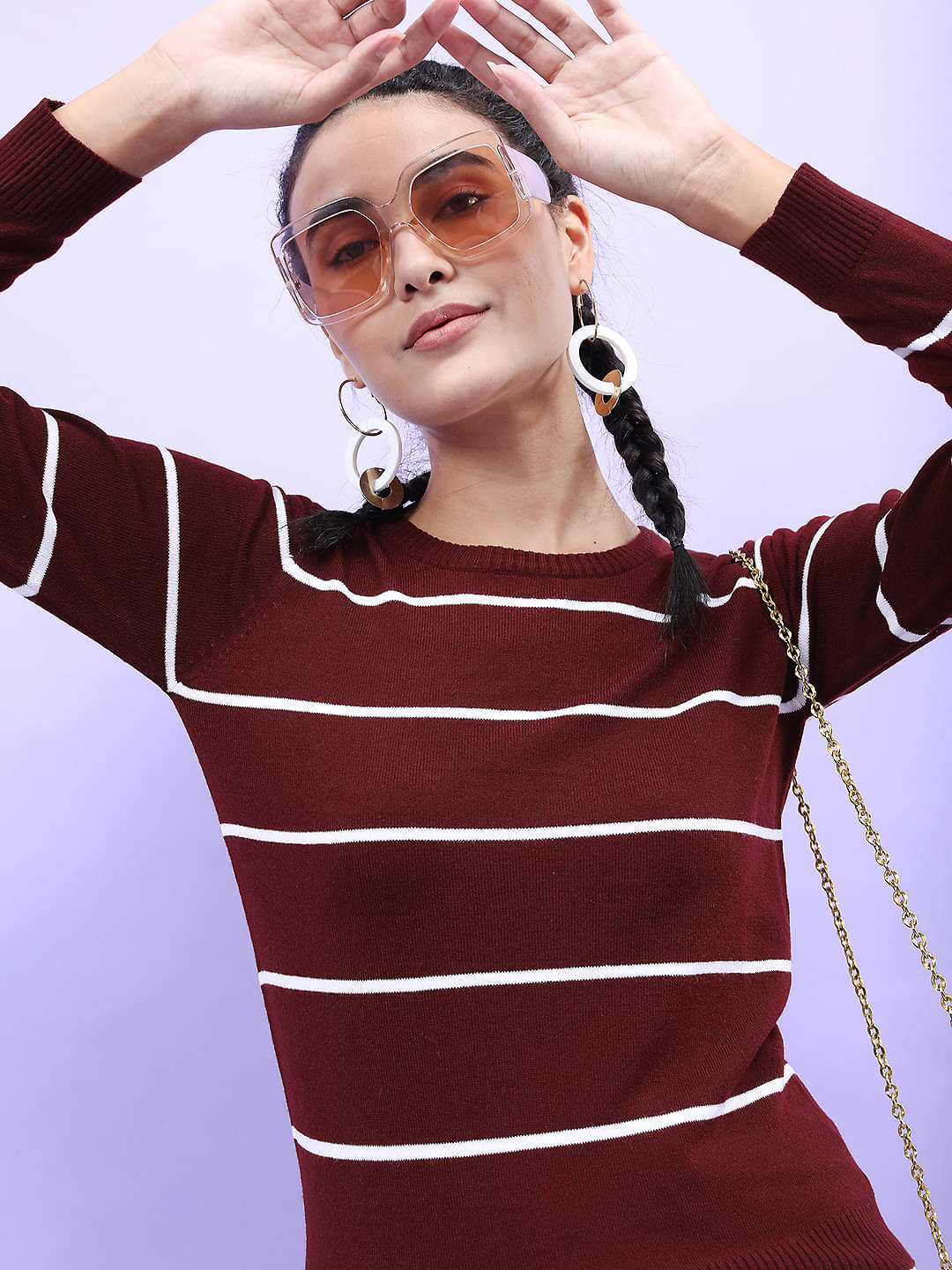 Tokyo Talkies Acrylic Round Neck Women's Pullovers - Maroon (Pack of 1) Tokyo Talkies Acrylic Round Neck Women's Pullovers - Maroon (Pack of 1)
