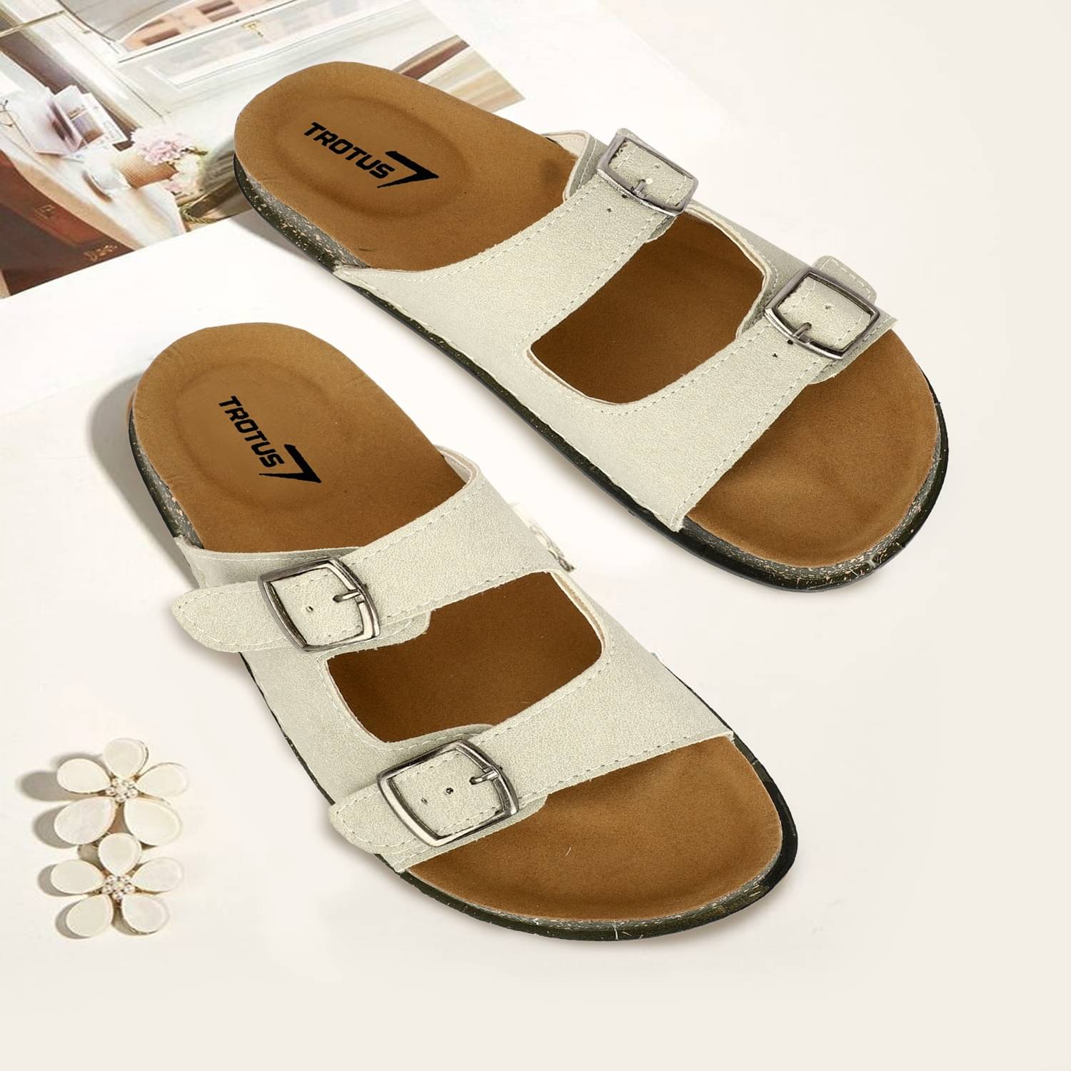     			Trotus Gray Women's Flats