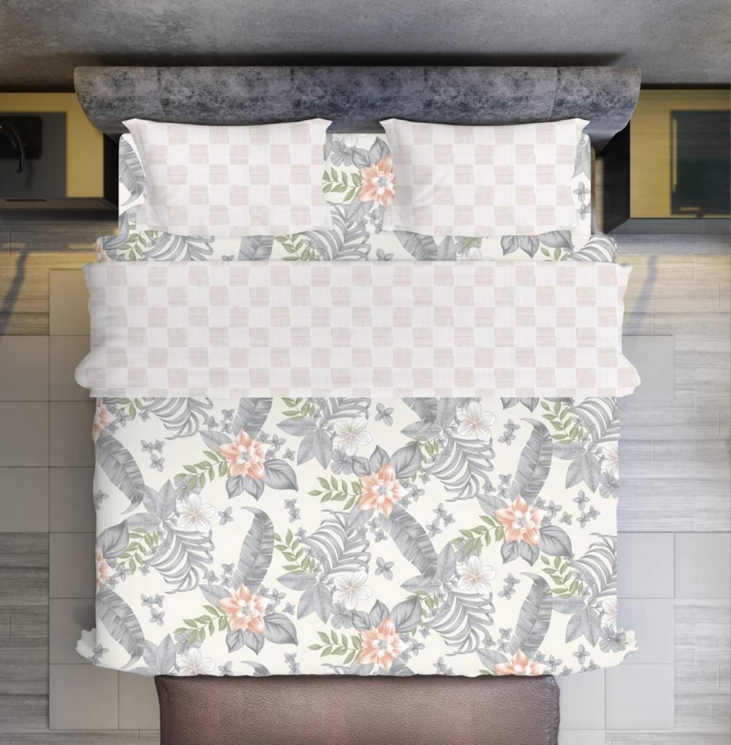 UrbanArts Glace Cotton 1 Double King Bedsheet with 2 Pillow Covers ( Multicolor ) UrbanArts Glace Cotton 1 Double King Bedsheet with 2 Pillow Covers ( Multicolor )