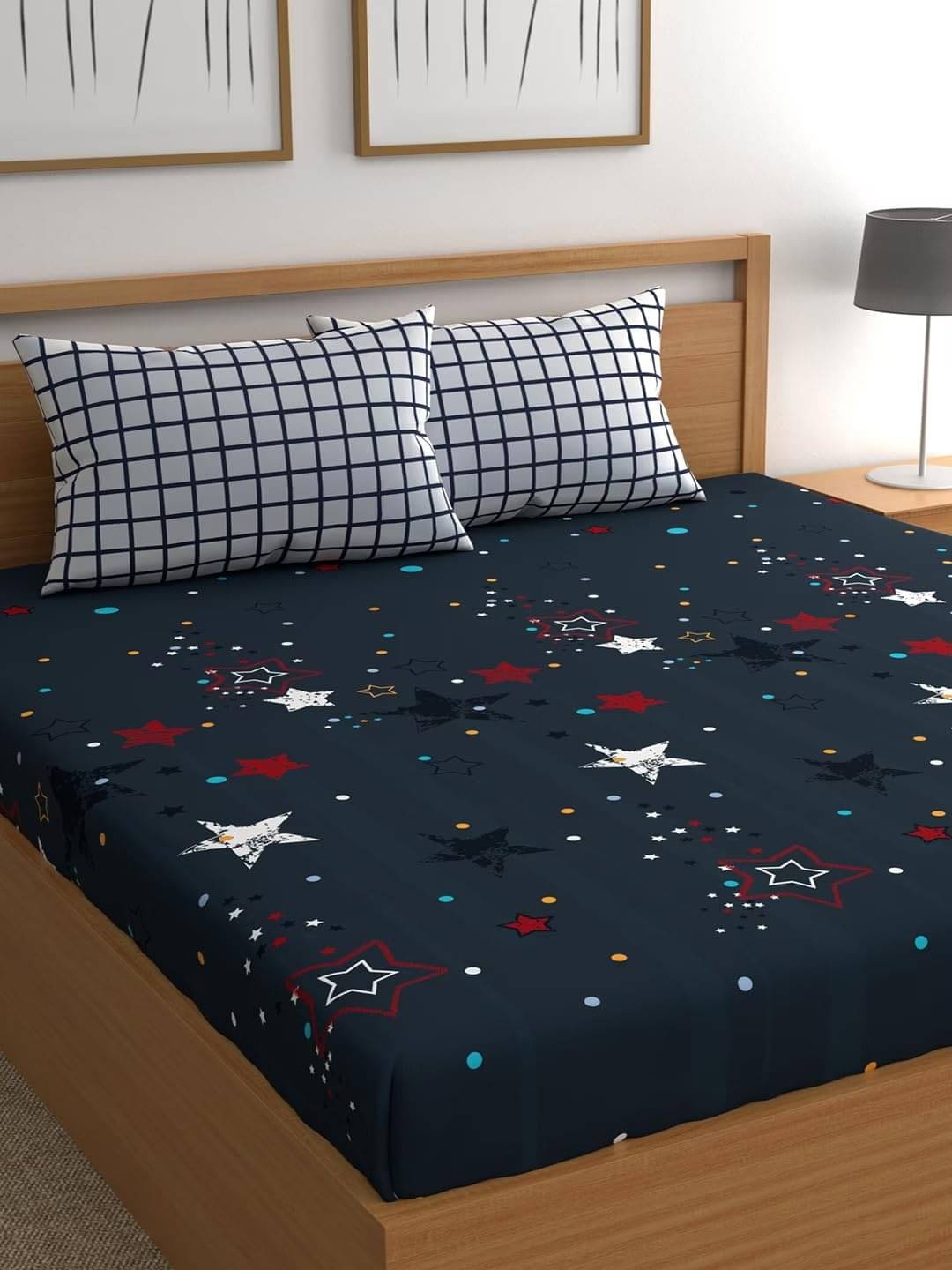 UrbanArts Glace Cotton 1 Double King Bedsheet with 2 Pillow Covers ( Multicolor ) UrbanArts Glace Cotton 1 Double King Bedsheet with 2 Pillow Covers ( Multicolor )