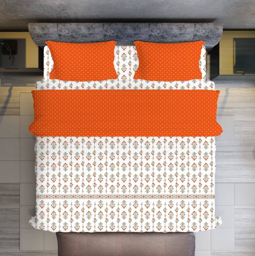     			UrbanArts Glace Cotton 1 Double King Bedsheet with 2 Pillow Covers ( Multicolor )