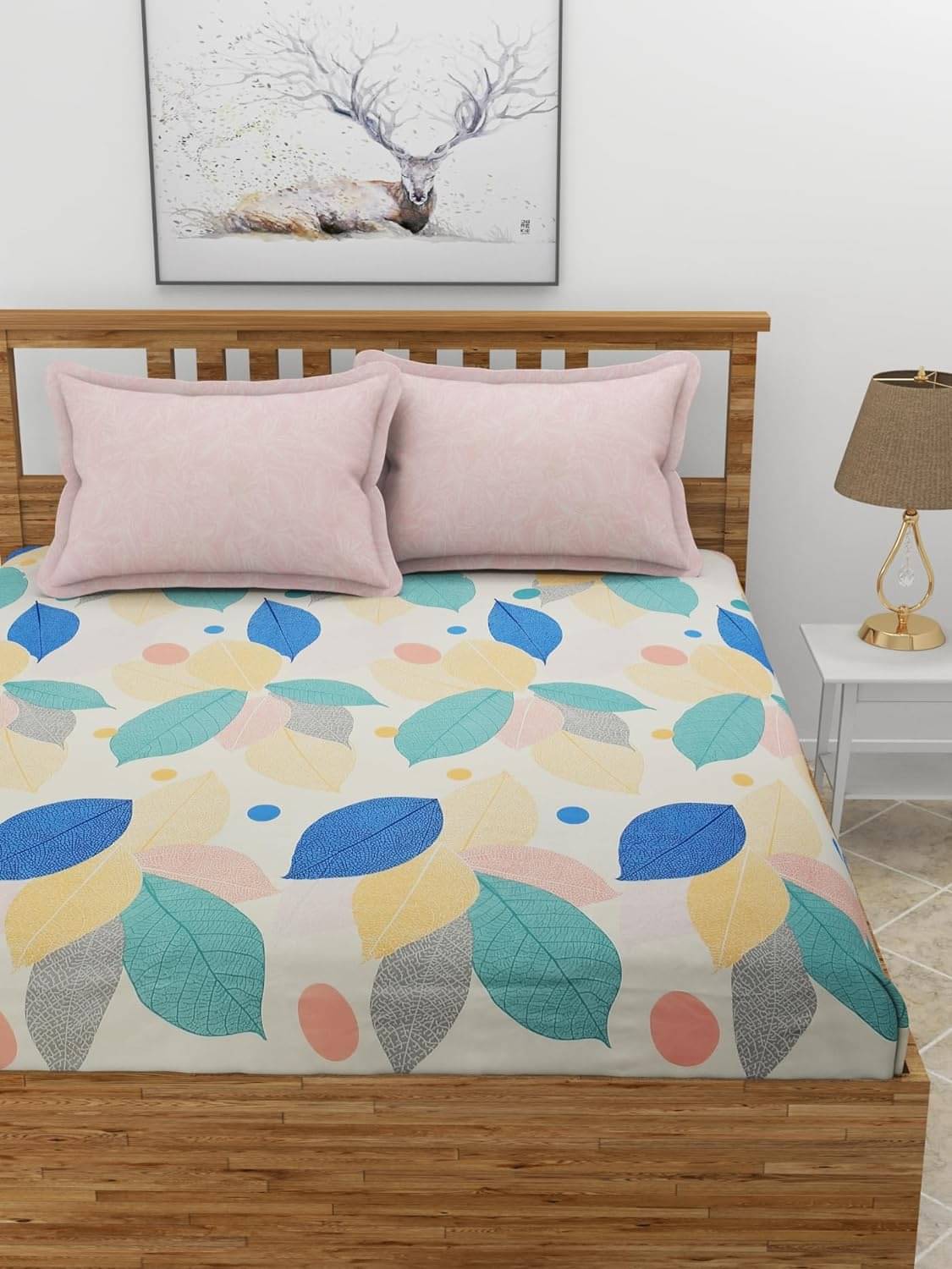 UrbanArts Glace Cotton 1 Double King Bedsheet with 2 Pillow Covers ( Multicolor ) UrbanArts Glace Cotton 1 Double King Bedsheet with 2 Pillow Covers ( Multicolor )